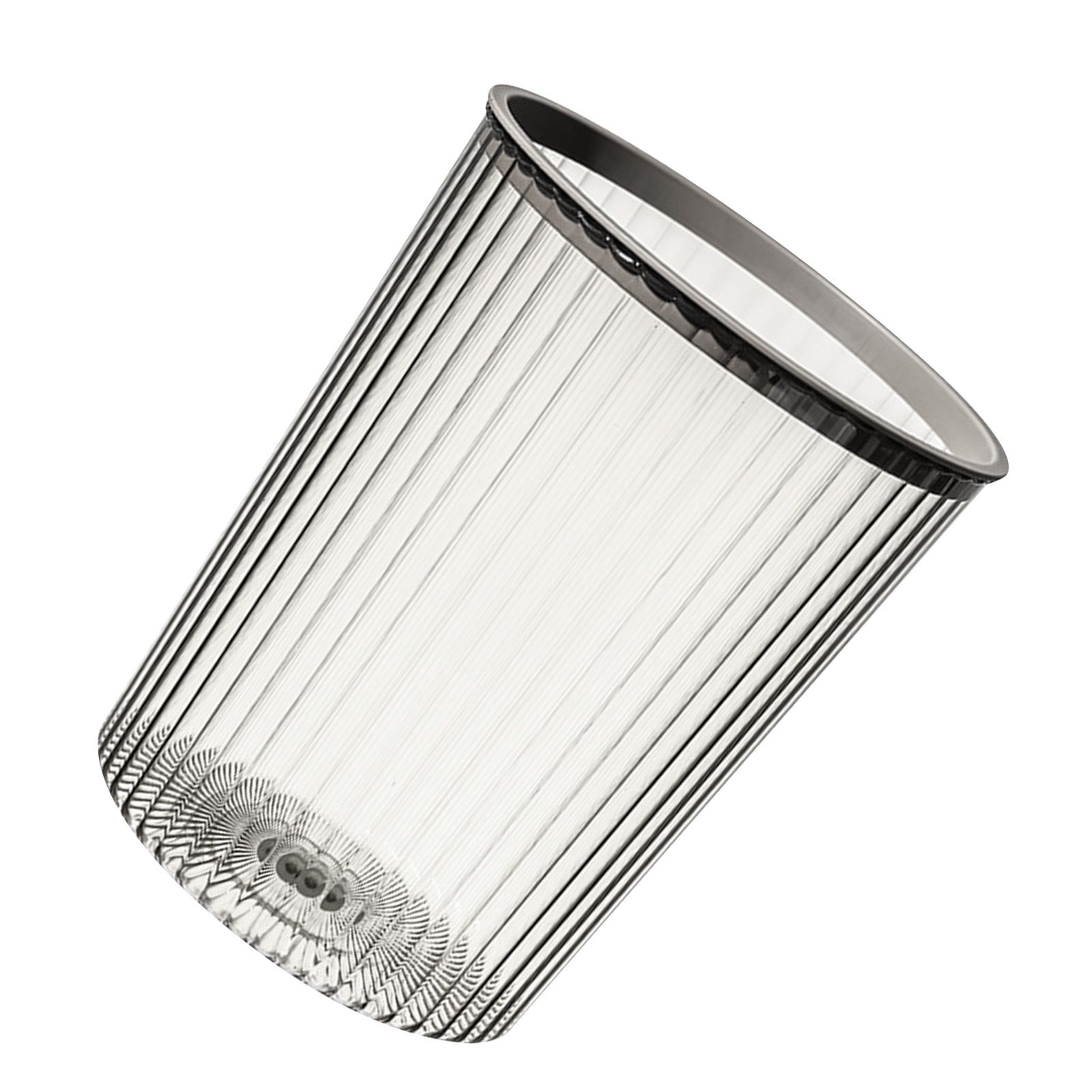 Transparent Garbage Bin with Top Ring Easy Attached Lid Free Large Capacity Trash Bin Can for Household Gray - Image 3