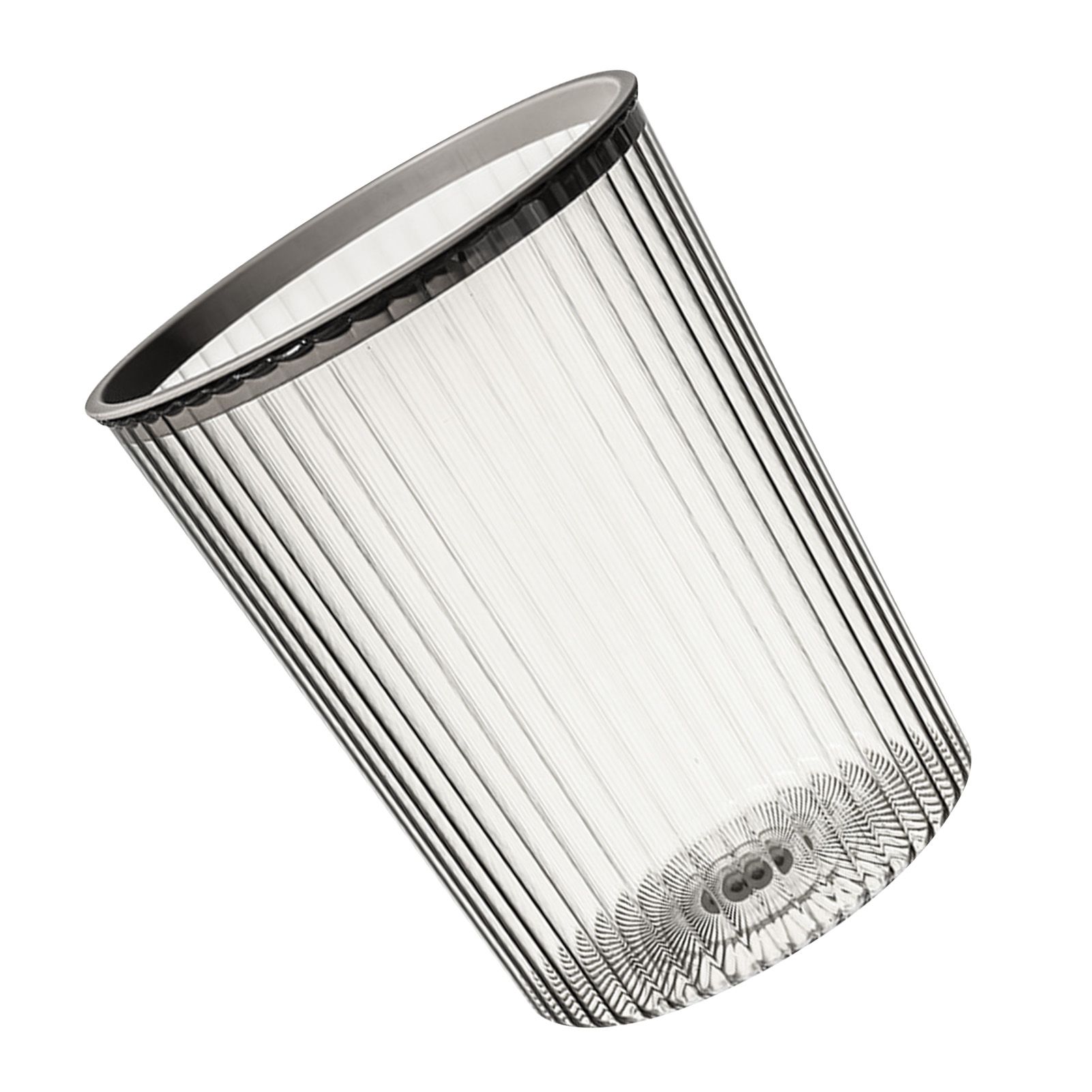 Transparent Garbage Bin with Top Ring Easy Attached Lid Free Large Capacity Trash Bin Can for Household Gray - Image 4
