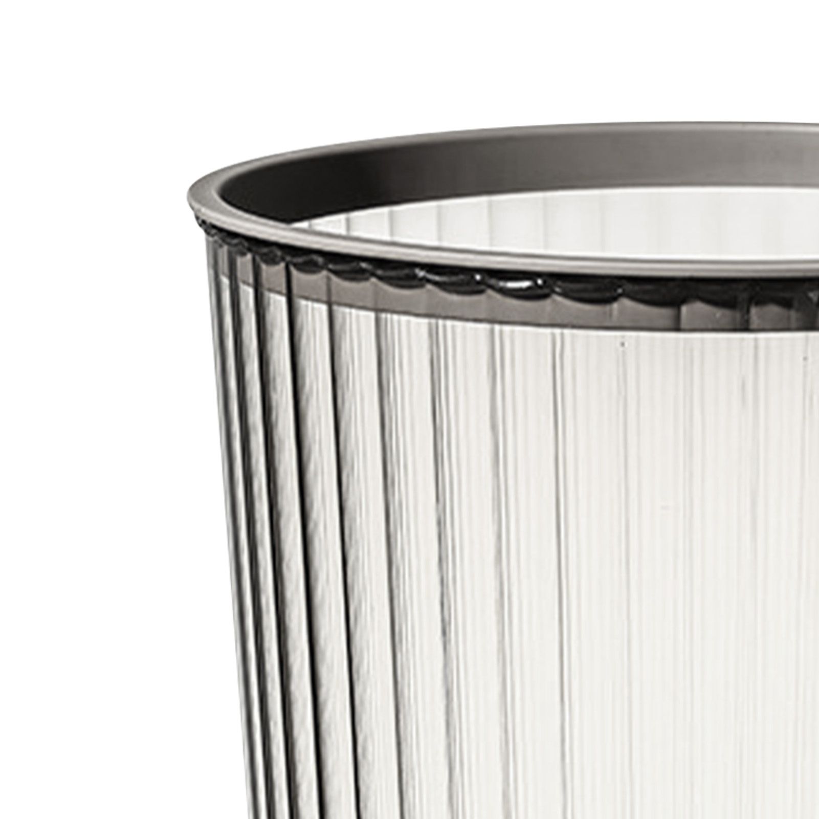 Transparent Garbage Bin with Top Ring Easy Attached Lid Free Large Capacity Trash Bin Can for Household Gray - Image 7