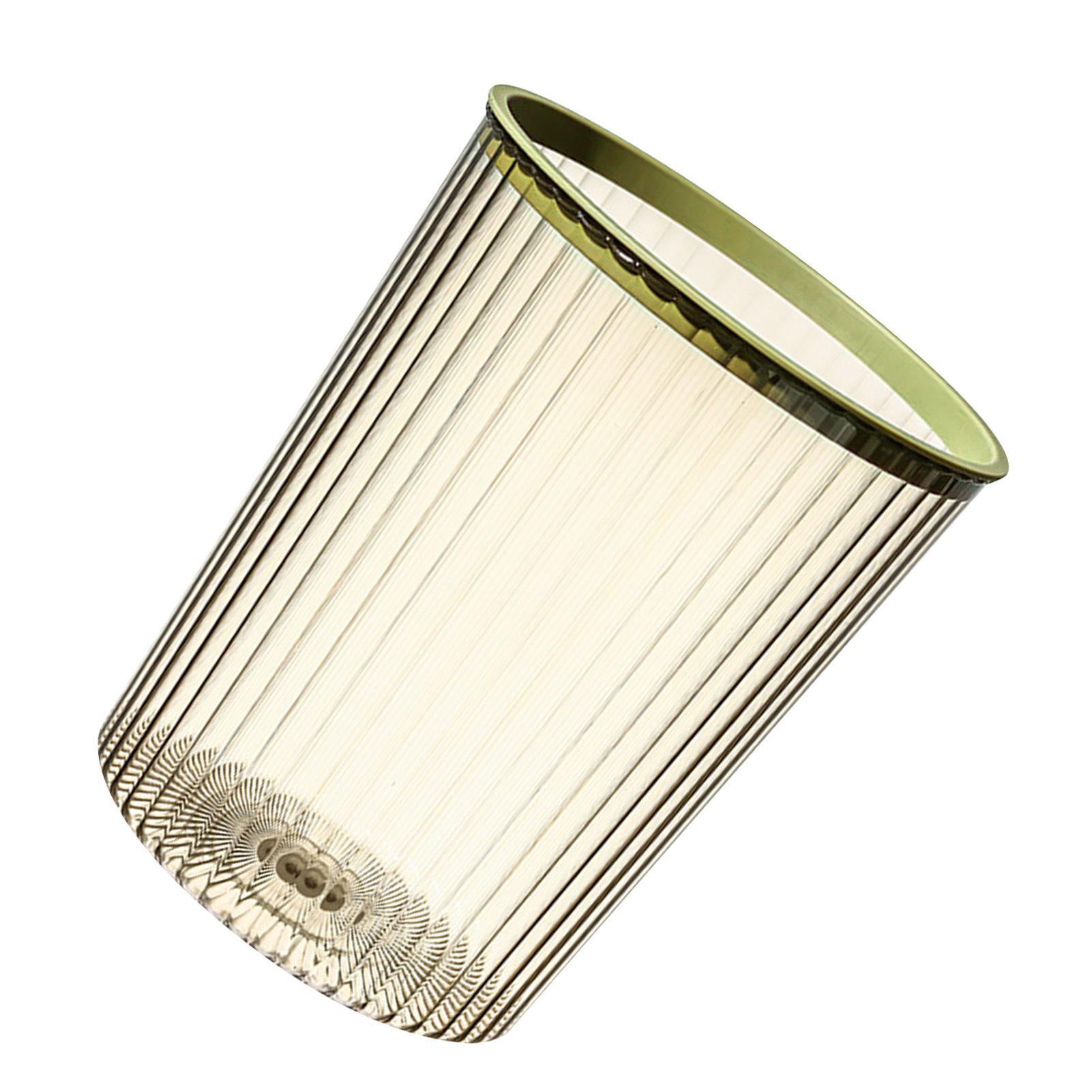 Transparent Garbage Bin with Top Ring Easy Attached Lid Free Large Capacity Trash Bin Can for Household Green - Image 3