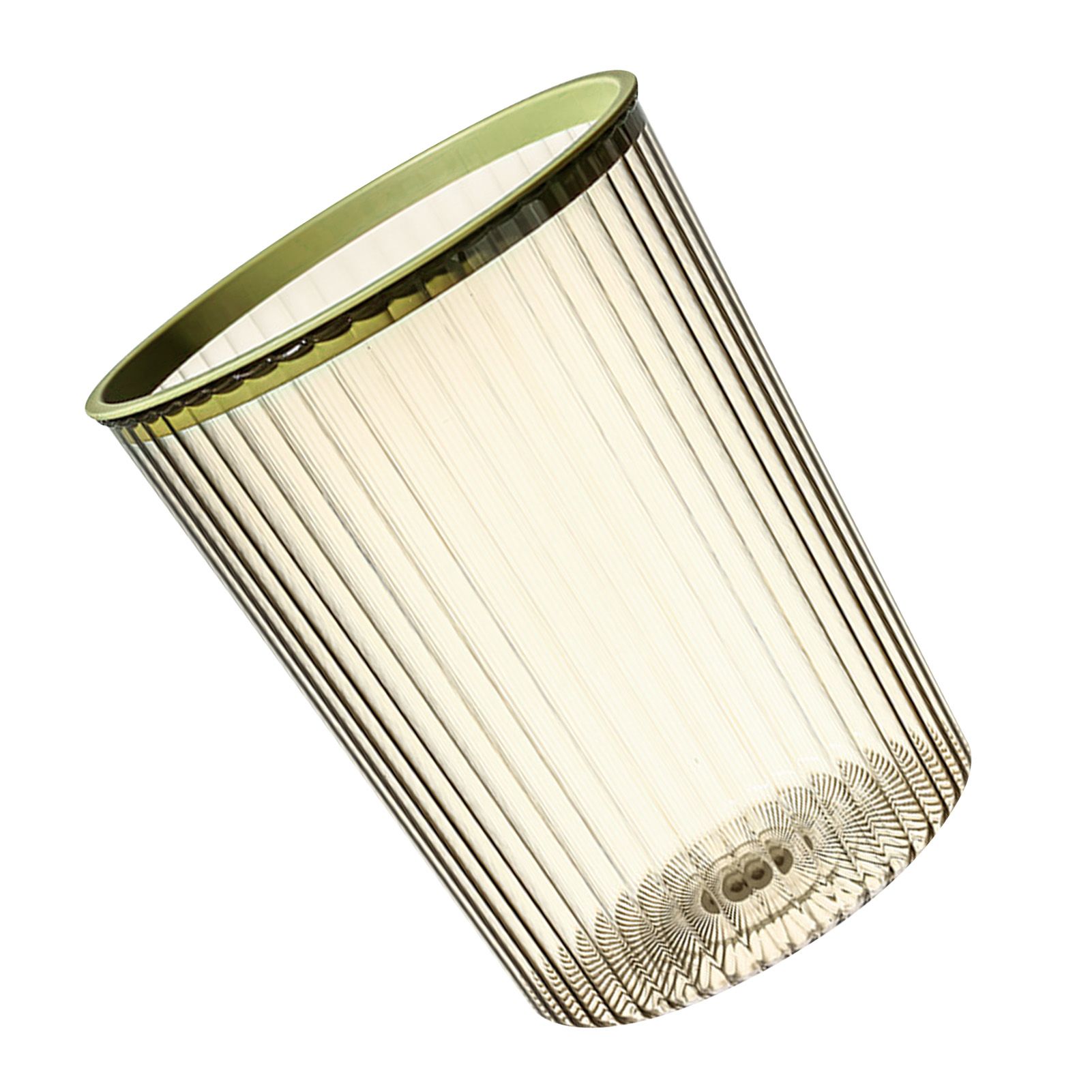 Transparent Garbage Bin with Top Ring Easy Attached Lid Free Large Capacity Trash Bin Can for Household Green - Image 4