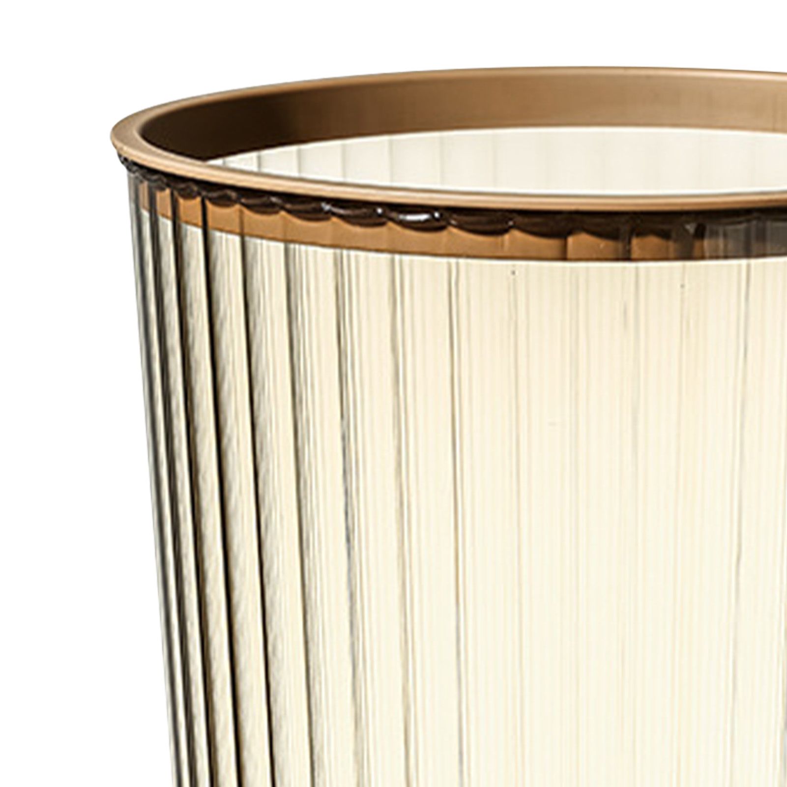 Transparent Garbage Bin with Top Ring Easy Attached Lid Free Large Capacity Trash Bin Can for Household Coffee Color - Image 8