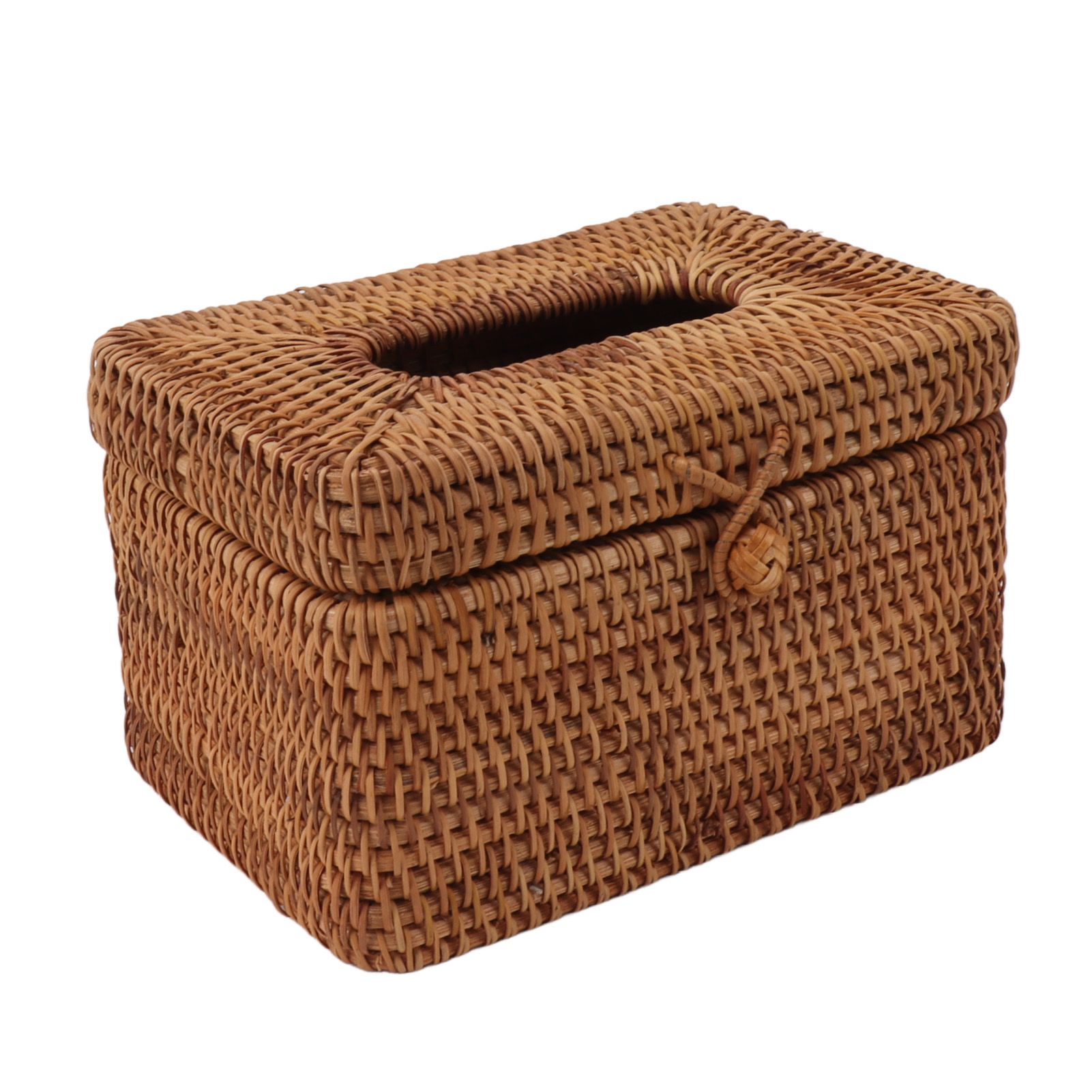 Rectangular Rattan Tissue Box Cover Rattan Woven Tissue Box Holder for Bathroom Organizer Countertop Bedroom Living Room Car Office Short Style - Image 7