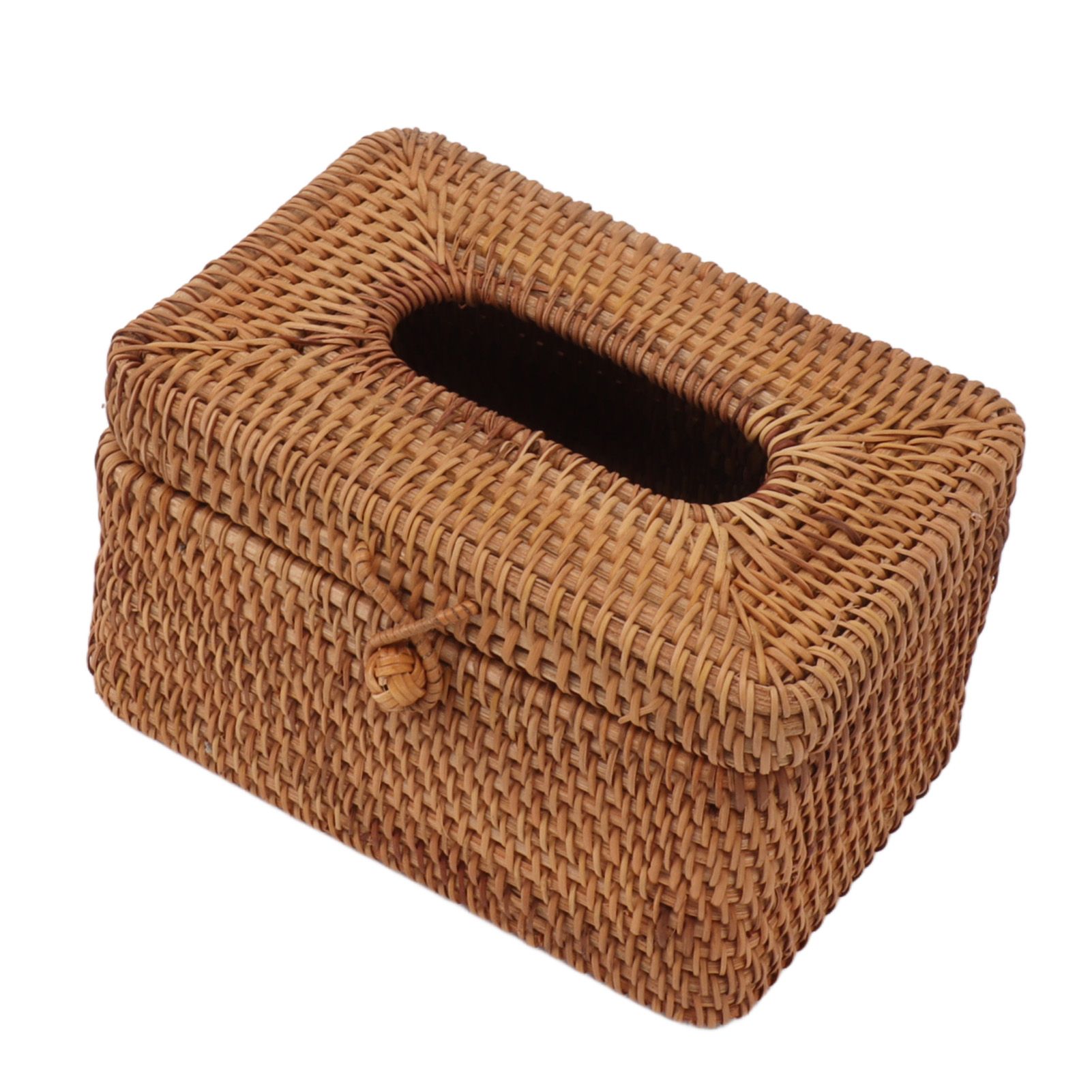 Rectangular Rattan Tissue Box Cover Rattan Woven Tissue Box Holder for Bathroom Organizer Countertop Bedroom Living Room Car Office Short Style - Image 8