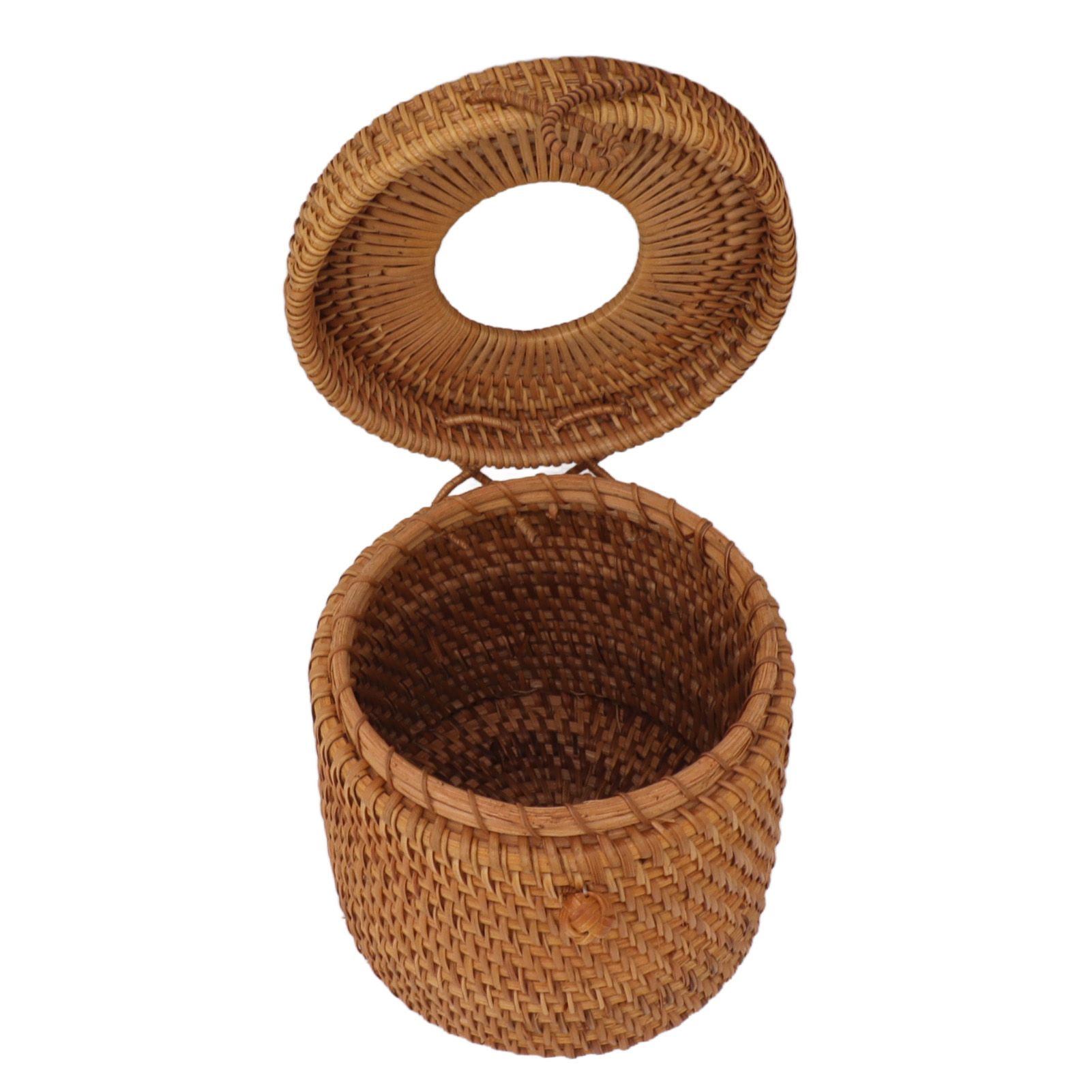 Rectangular Rattan Tissue Box Cover Rattan Woven Tissue Box Holder for Bathroom Organizer Countertop Bedroom Living Room Car Office Cylinder Style - Image 8