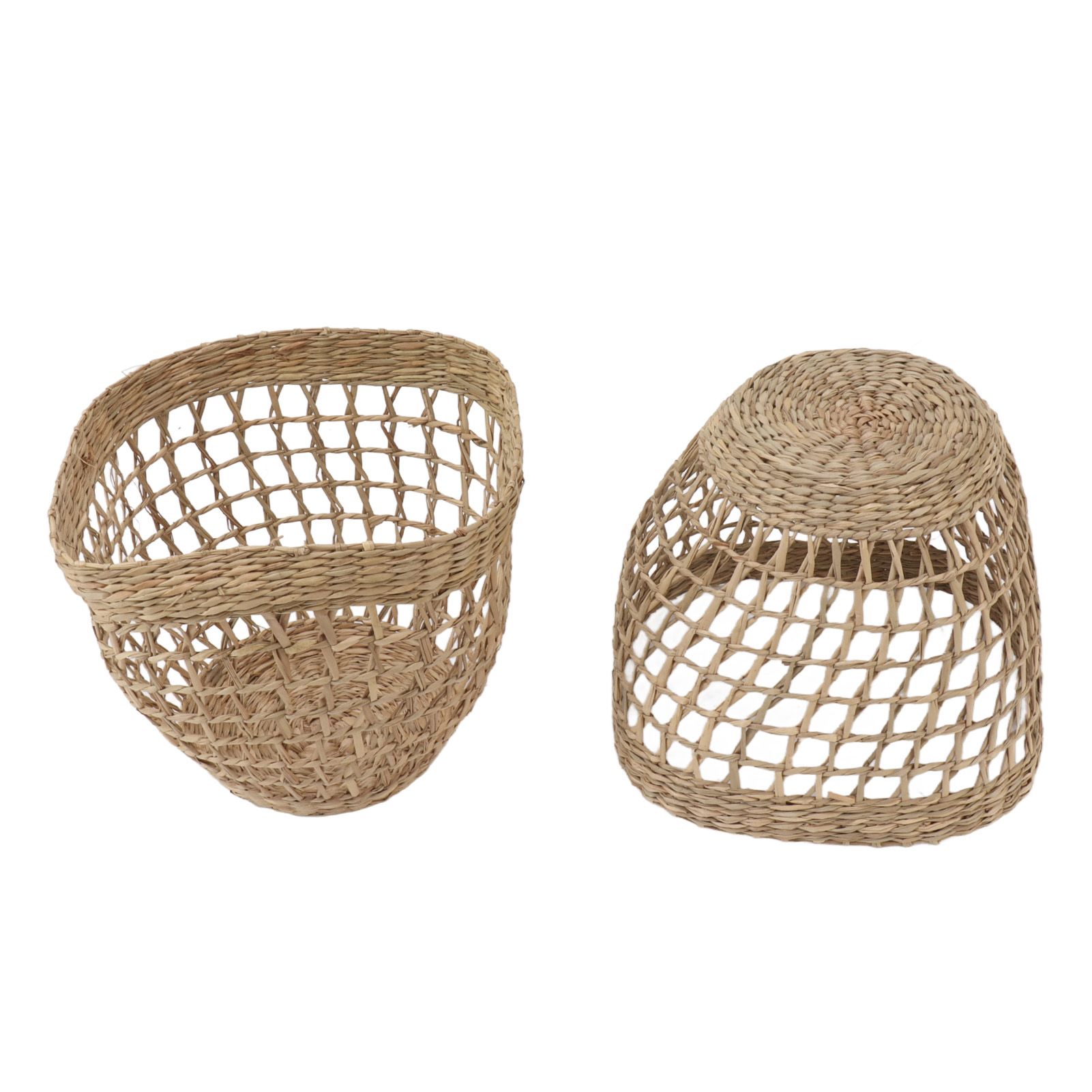 2PCS Woven Basket Handwoven Sea Grass Storage Basket for Flower Plant Farmhouse Home Decor - Image 4
