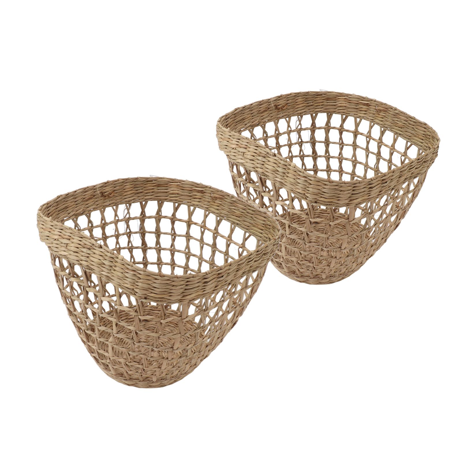 2PCS Woven Basket Handwoven Sea Grass Storage Basket for Flower Plant Farmhouse Home Decor - Image 7