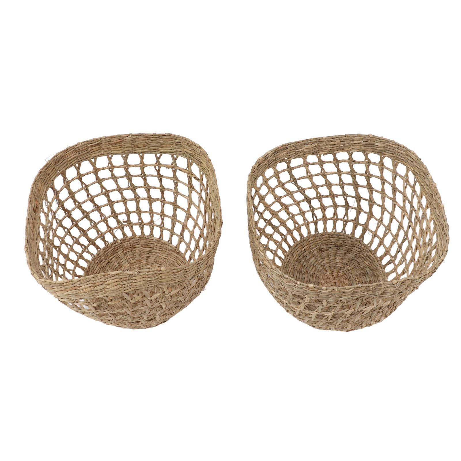 2PCS Woven Basket Handwoven Sea Grass Storage Basket for Flower Plant Farmhouse Home Decor - Image 8
