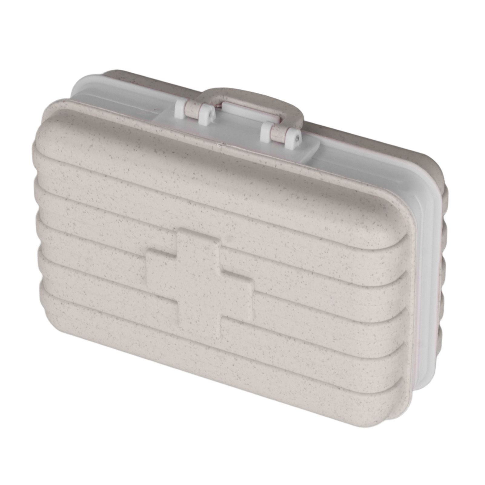 Mini Medicine Box 6 Compartments Luggage Design Tight Sealing Plastic Medicine Container for Pocket Travel Beige - Image 4