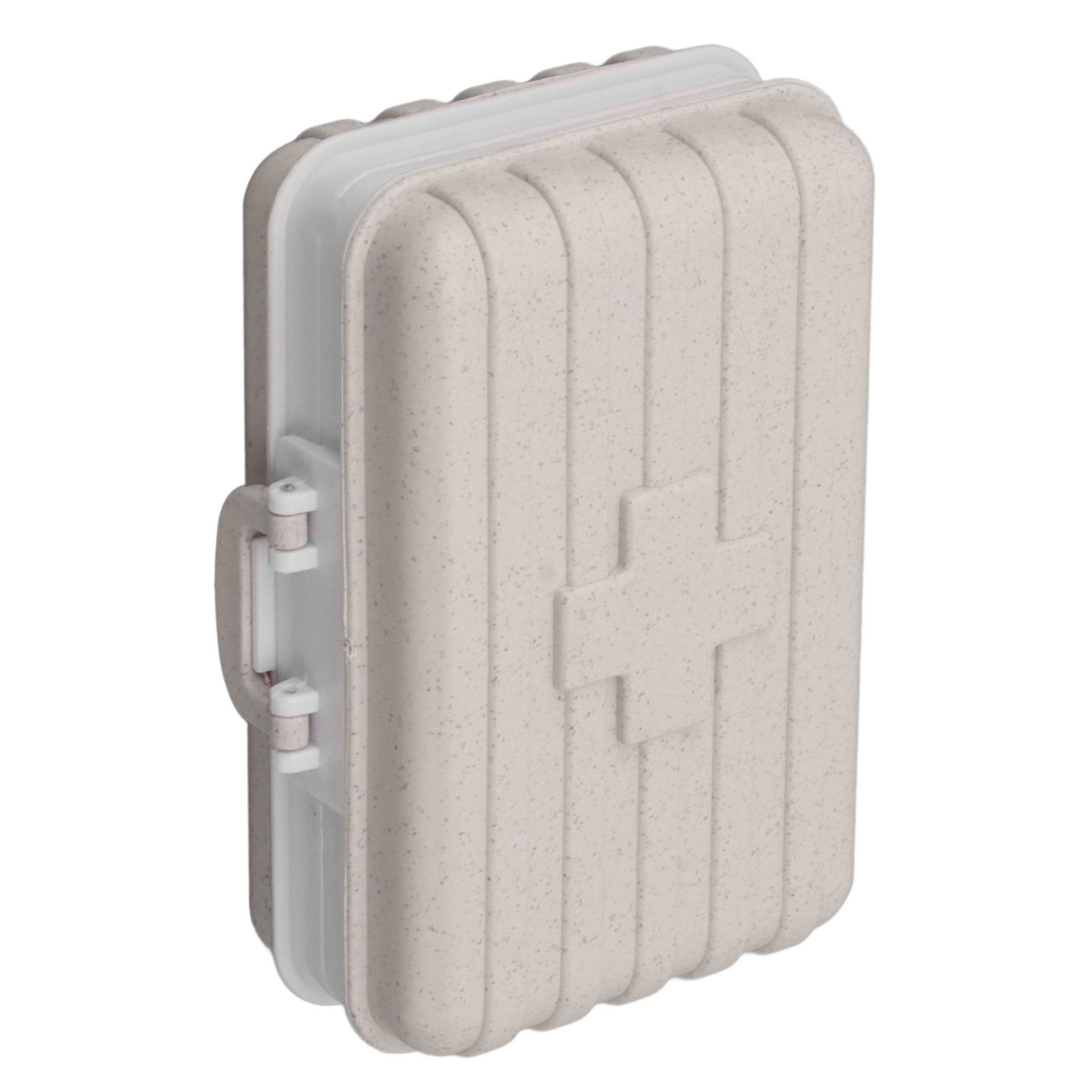 Mini Medicine Box 6 Compartments Luggage Design Tight Sealing Plastic Medicine Container for Pocket Travel Beige - Image 5