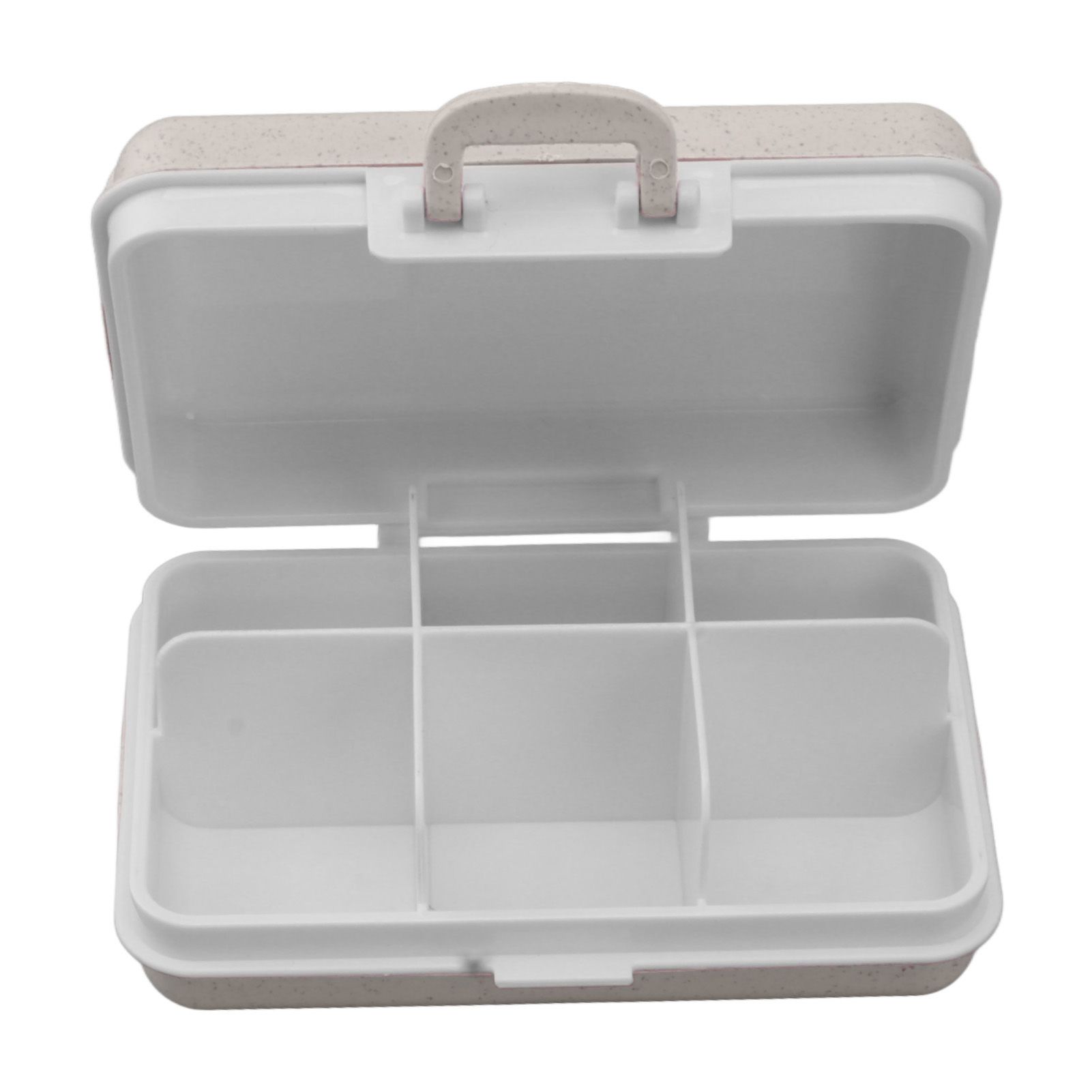Mini Medicine Box 6 Compartments Luggage Design Tight Sealing Plastic Medicine Container for Pocket Travel Beige - Image 8