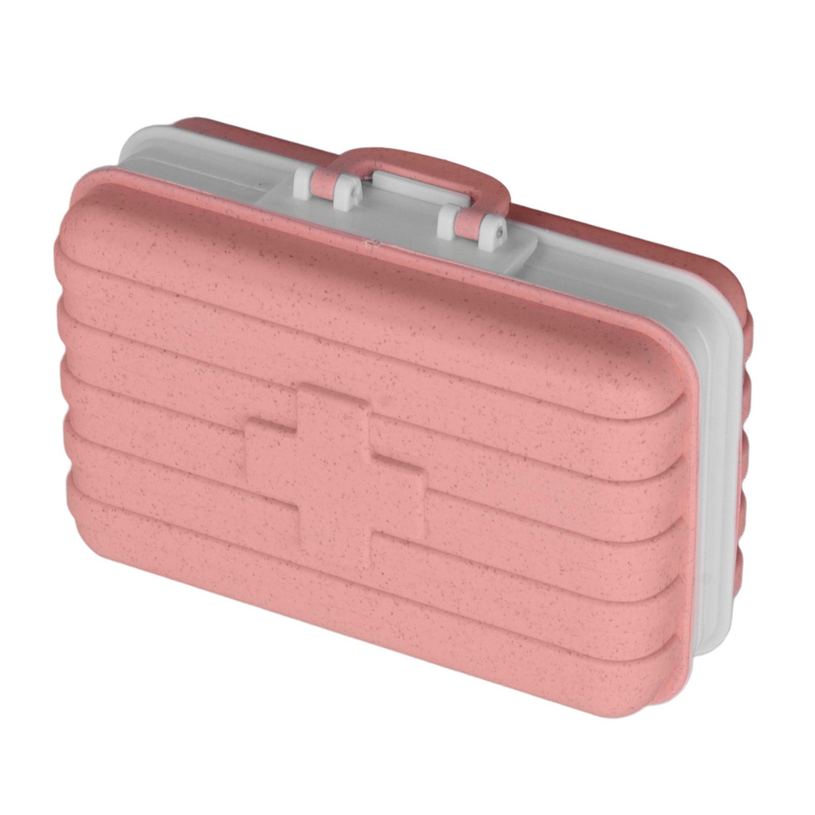 Mini Medicine Box 6 Compartments Luggage Design Tight Sealing Plastic Medicine Container for Pocket Travel Pink - Image 4