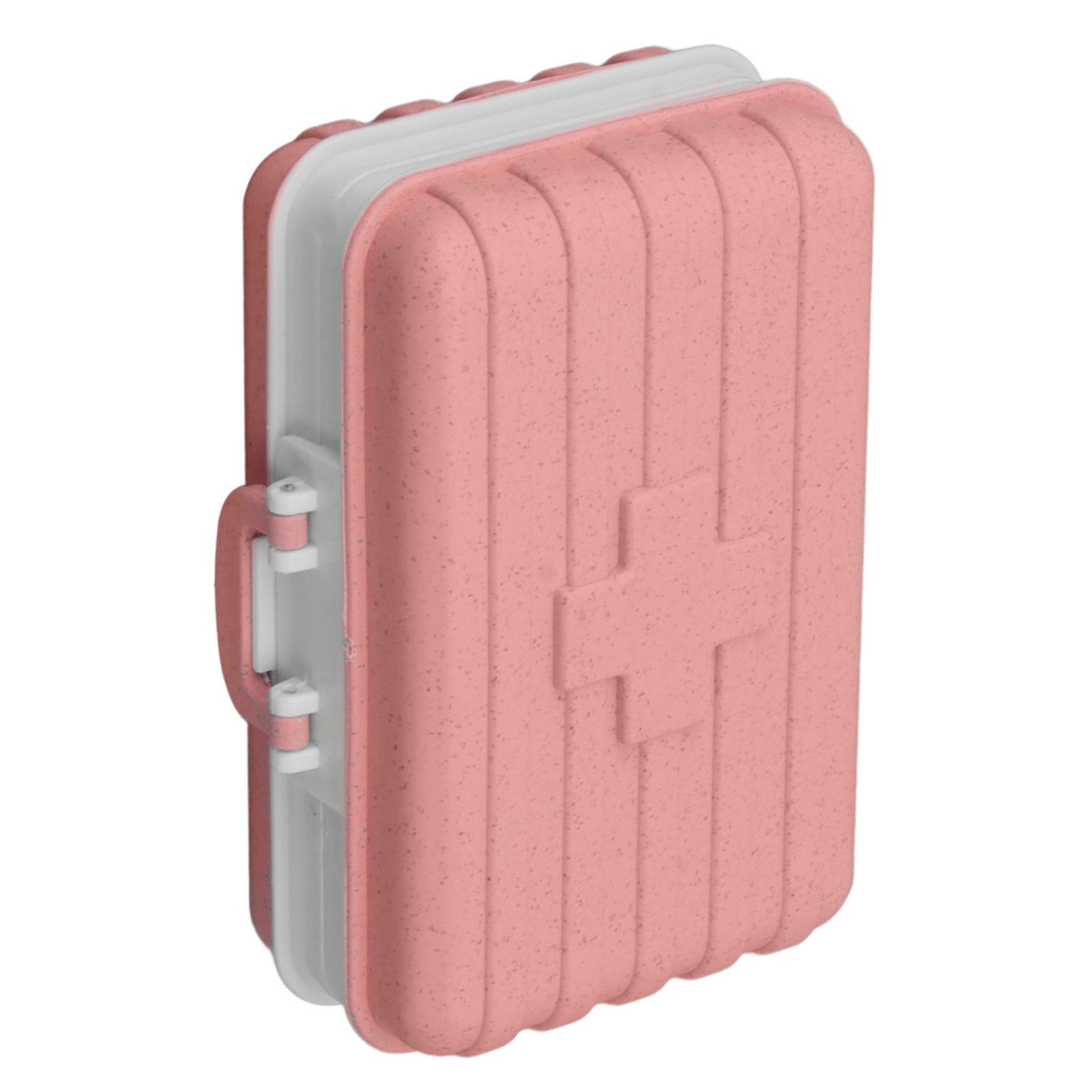 Mini Medicine Box 6 Compartments Luggage Design Tight Sealing Plastic Medicine Container for Pocket Travel Pink - Image 5