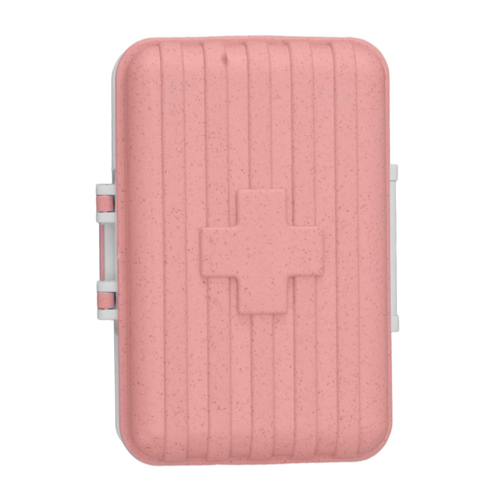 Mini Medicine Box 6 Compartments Luggage Design Tight Sealing Plastic Medicine Container for Pocket Travel Pink - Image 6