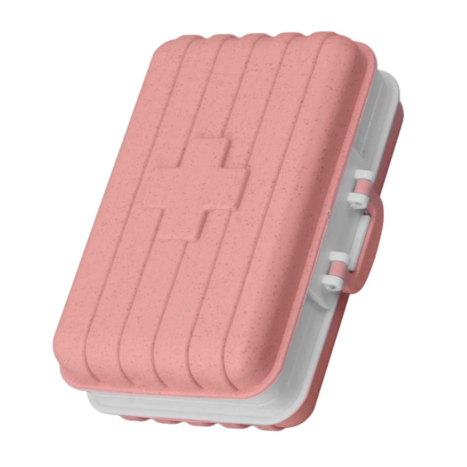 Mini Medicine Box 6 Compartments Luggage Design Tight Sealing Plastic Medicine Container for Pocket Travel Pink - Image 7