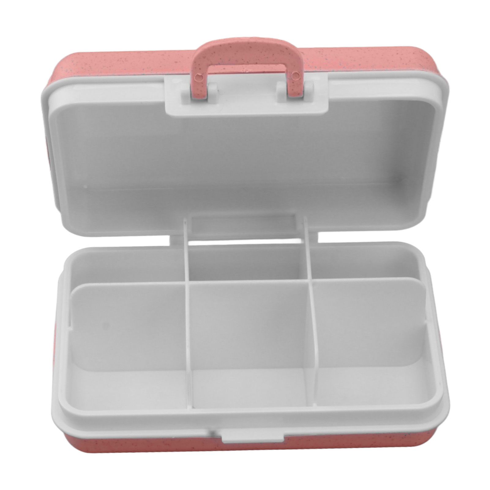 Mini Medicine Box 6 Compartments Luggage Design Tight Sealing Plastic Medicine Container for Pocket Travel Pink - Image 8