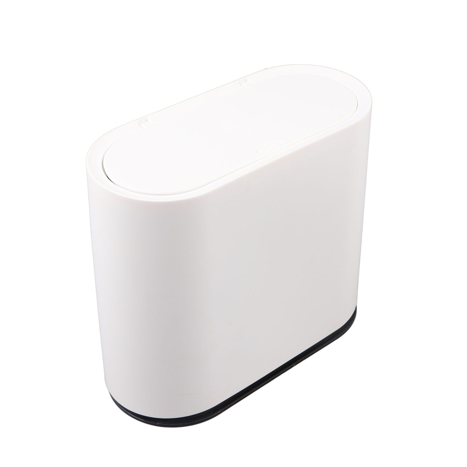 Plastic Trash Can with Press Type Lid Big White Garbage Container Bin for Bathroom Bedroom Kitchen Office - Image 3