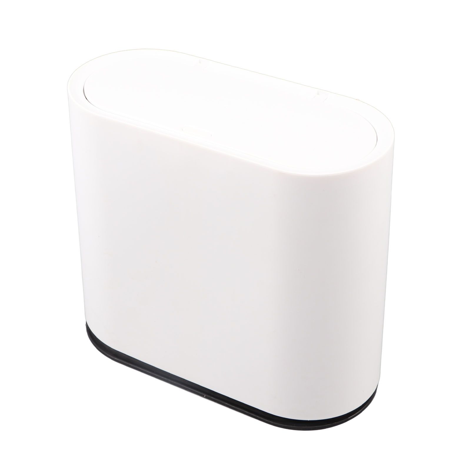 Plastic Trash Can with Press Type Lid Big White Garbage Container Bin for Bathroom Bedroom Kitchen Office - Image 4