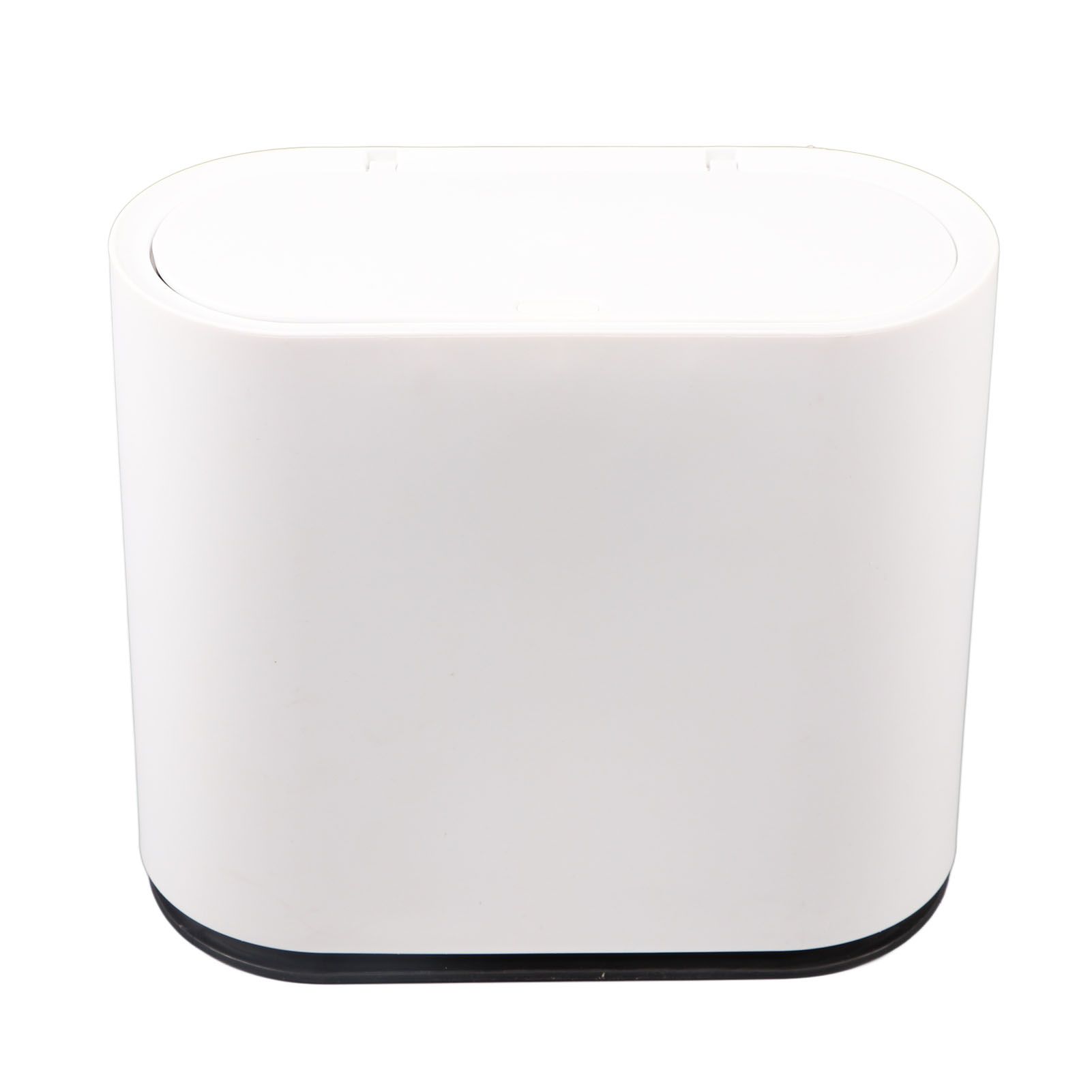 Plastic Trash Can with Press Type Lid Big White Garbage Container Bin for Bathroom Bedroom Kitchen Office - Image 5