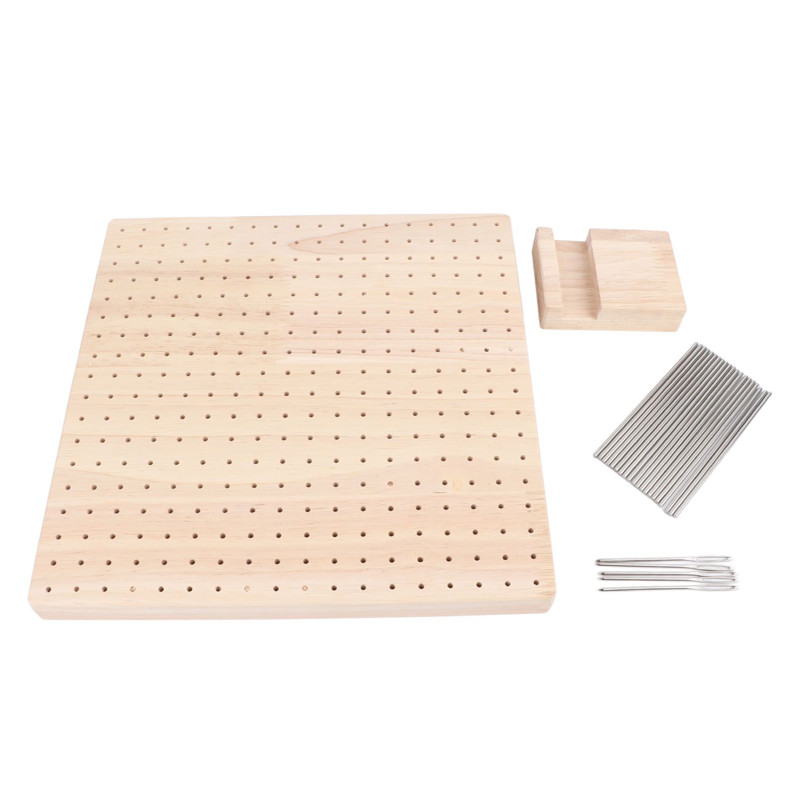 9.3in Rubber Wooden Crochet Blocking Board Crochet Accessories with 20pcs Steel Pins Stand for Knitting Crochet Projects - Image 2
