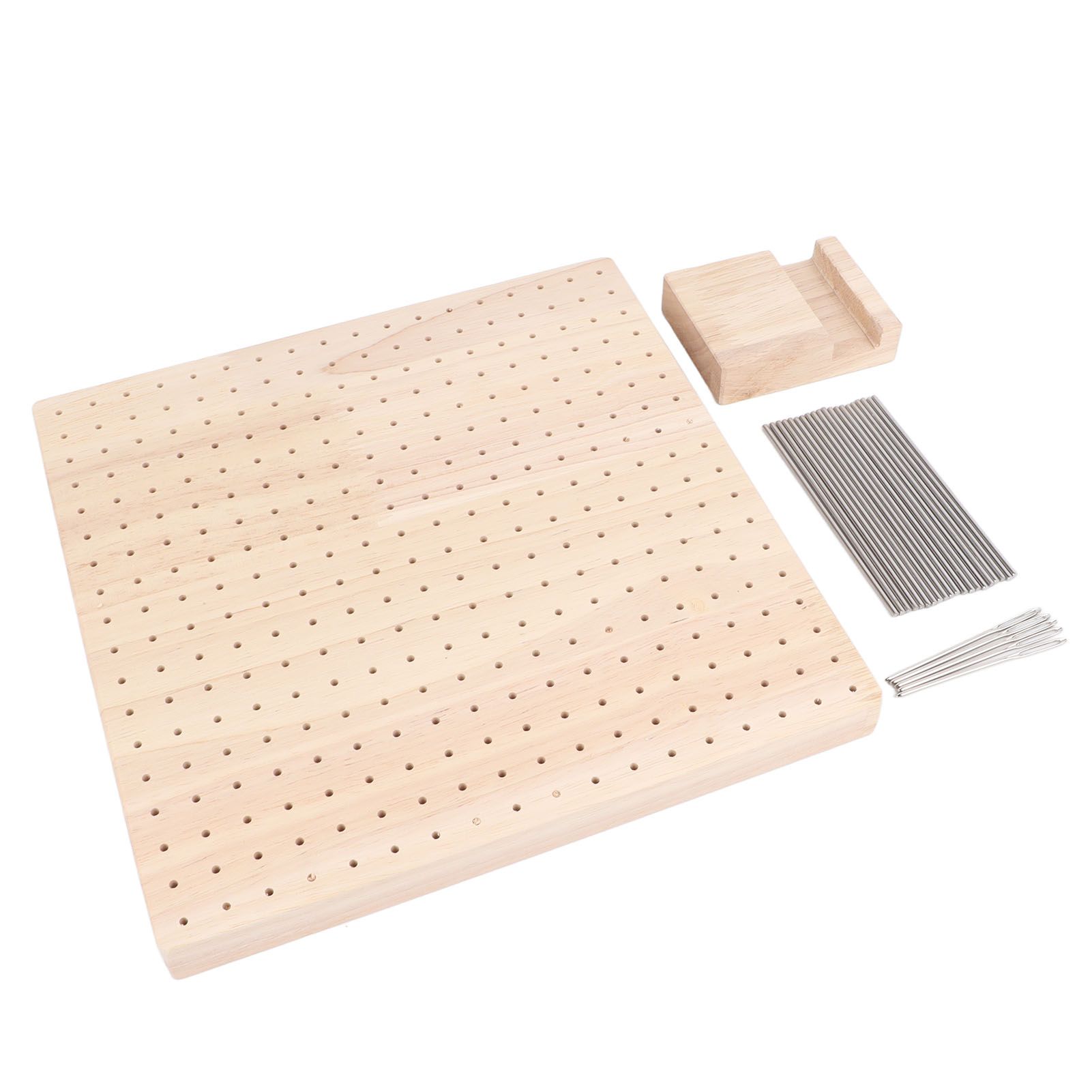 9.3in Rubber Wooden Crochet Blocking Board Crochet Accessories with 20pcs Steel Pins Stand for Knitting Crochet Projects - Image 5