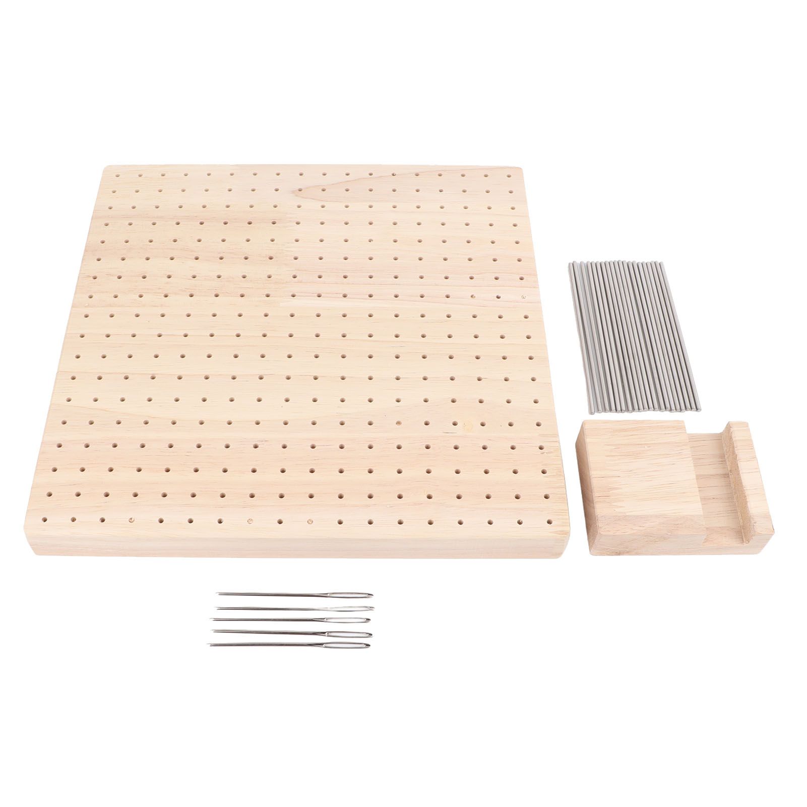 9.3in Rubber Wooden Crochet Blocking Board Crochet Accessories with 20pcs Steel Pins Stand for Knitting Crochet Projects - Image 6