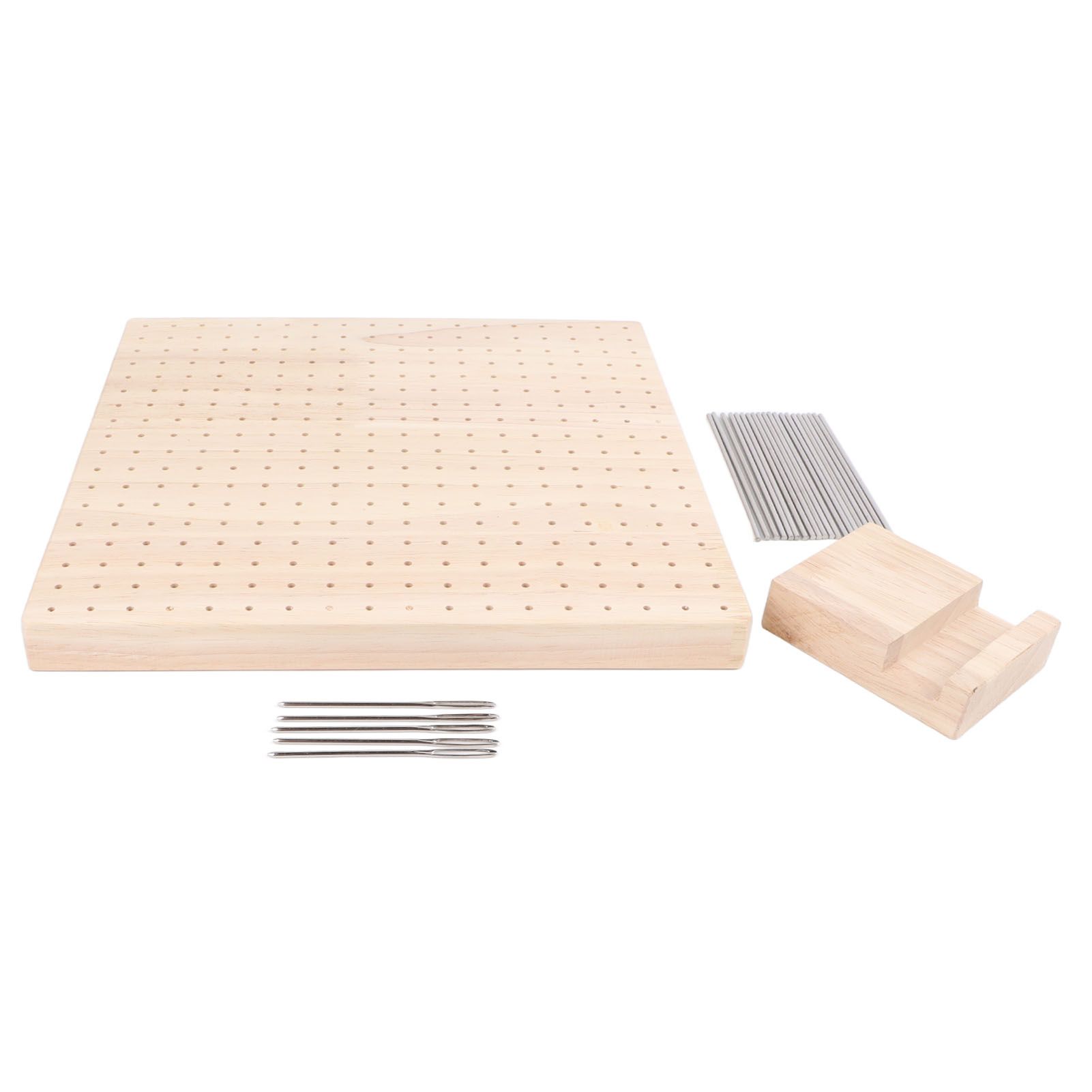 9.3in Rubber Wooden Crochet Blocking Board Crochet Accessories with 20pcs Steel Pins Stand for Knitting Crochet Projects - Image 7