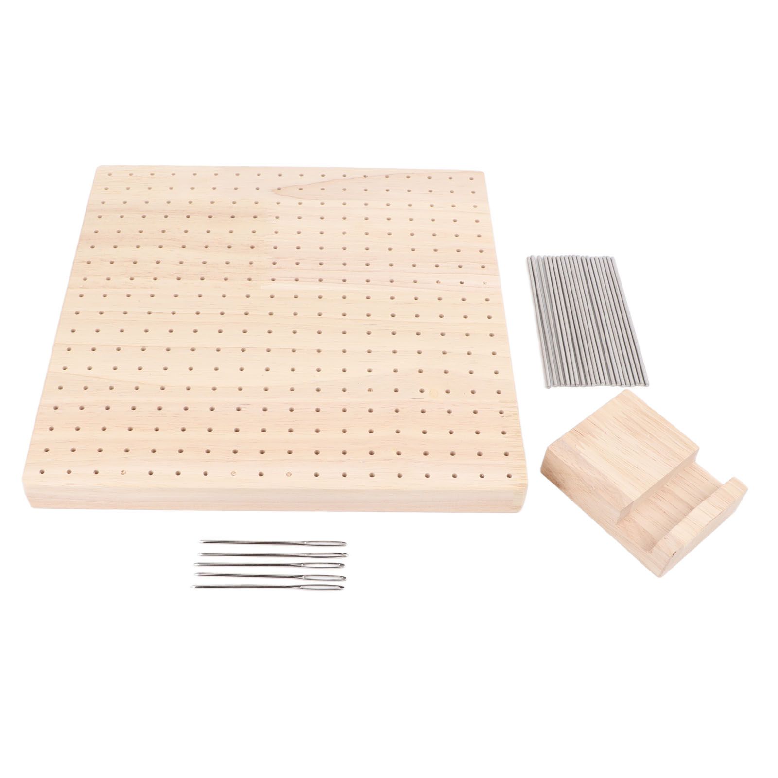 9.3in Rubber Wooden Crochet Blocking Board Crochet Accessories with 20pcs Steel Pins Stand for Knitting Crochet Projects - Image 8