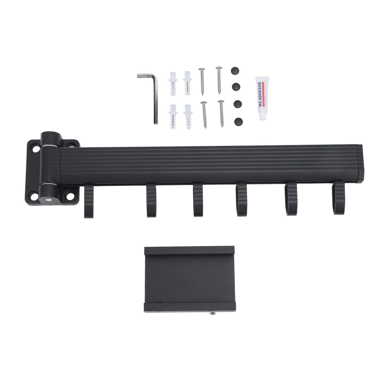 Wall Mounted Clothes Drying Rack Retractable Laundry Drying Rack for Balcony Bedroom Black - Image 1