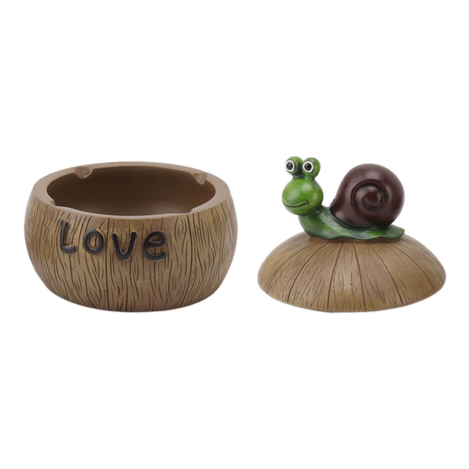 Cute Resin Ashtray Innovative Cartoon Animal Hand Painted Cigarette Ashtray with Lid for Home Living Room Office Snail - Image 1