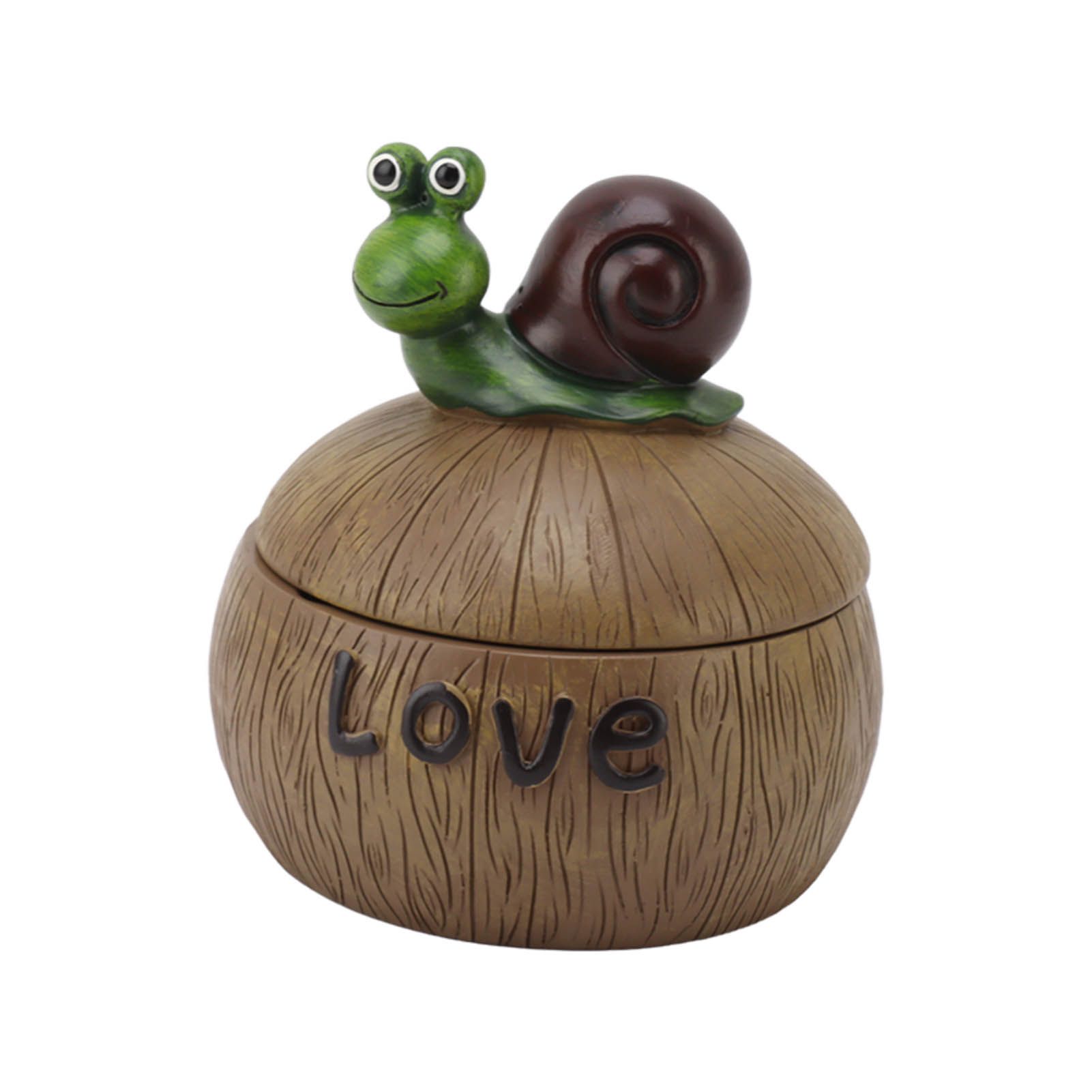 Cute Resin Ashtray Innovative Cartoon Animal Hand Painted Cigarette Ashtray with Lid for Home Living Room Office Snail - Image 2