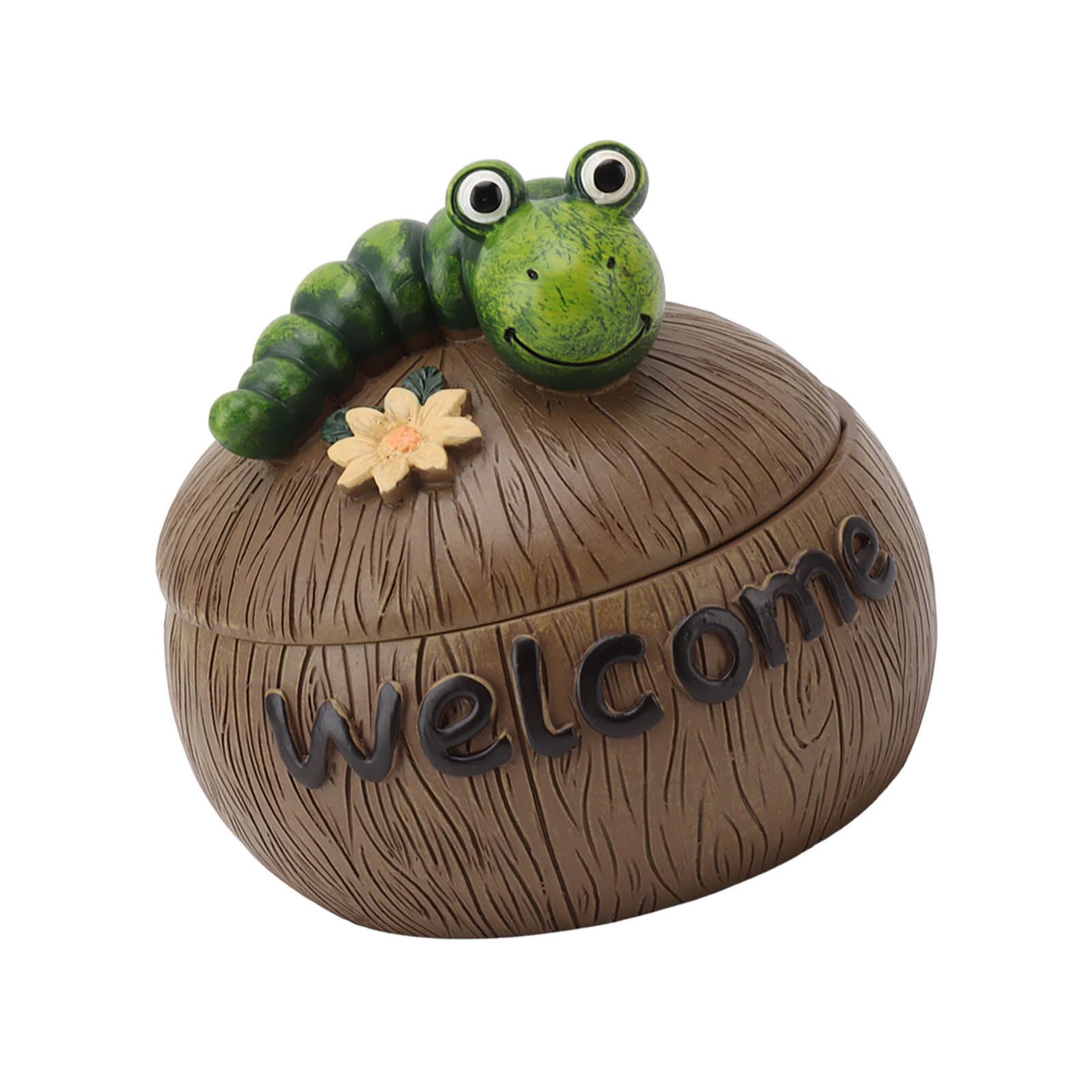Cute Resin Ashtray Innovative Cartoon Animal Hand Painted Cigarette Ashtray with Lid for Home Living Room Office Caterpillar - Image 7