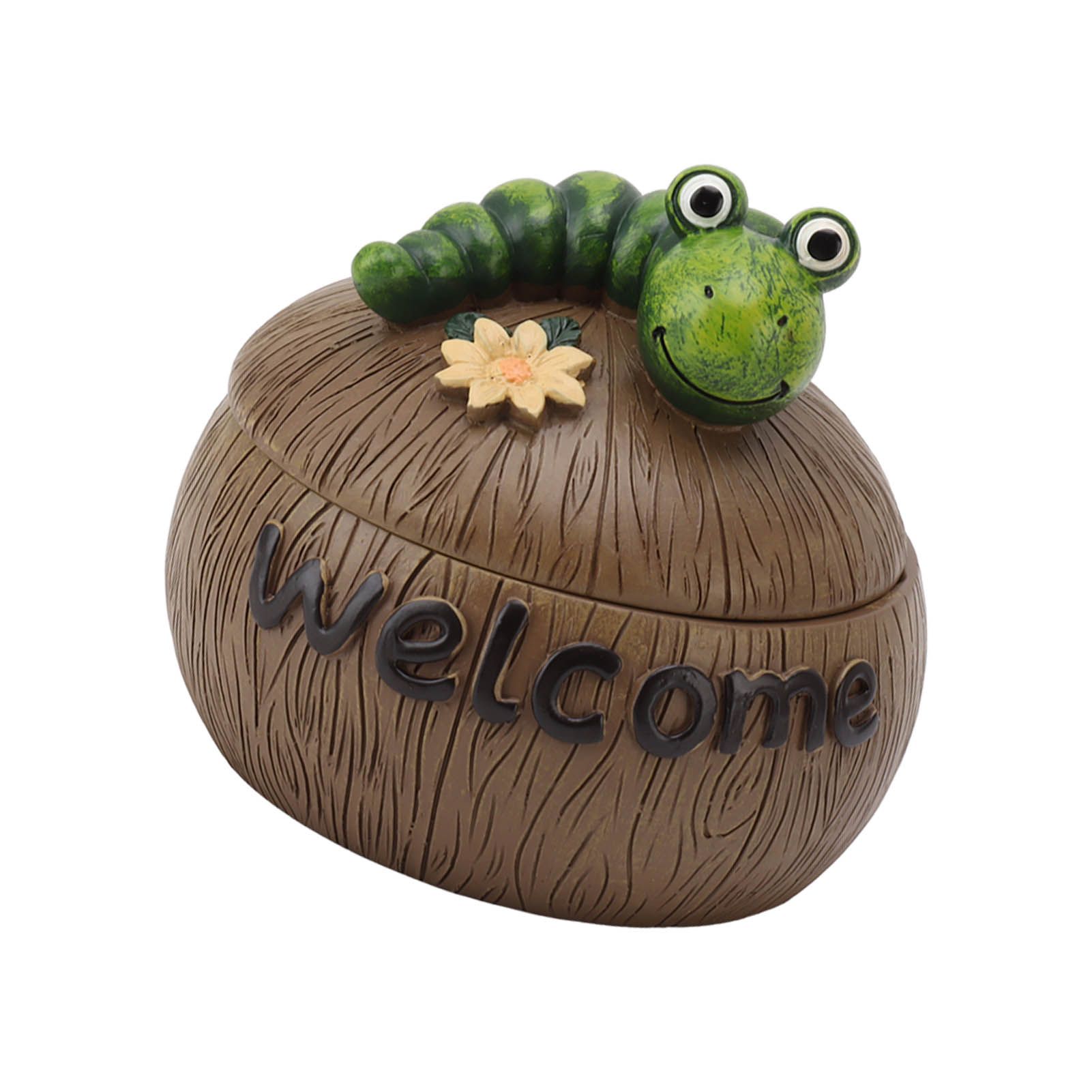 Cute Resin Ashtray Innovative Cartoon Animal Hand Painted Cigarette Ashtray with Lid for Home Living Room Office Caterpillar - Image 8