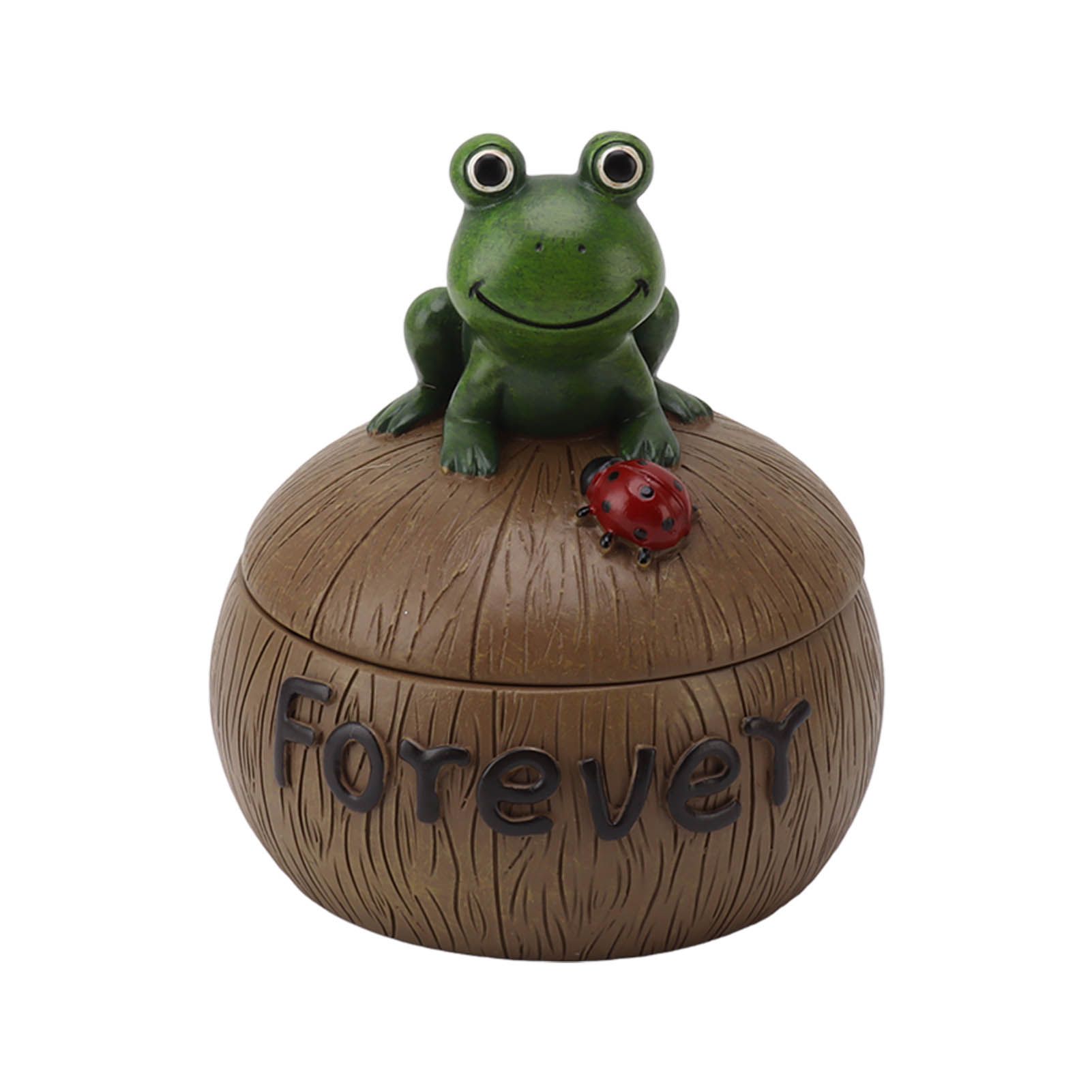 Cute Resin Ashtray Innovative Cartoon Animal Hand Painted Cigarette Ashtray with Lid for Home Living Room Office Frog - Image 2