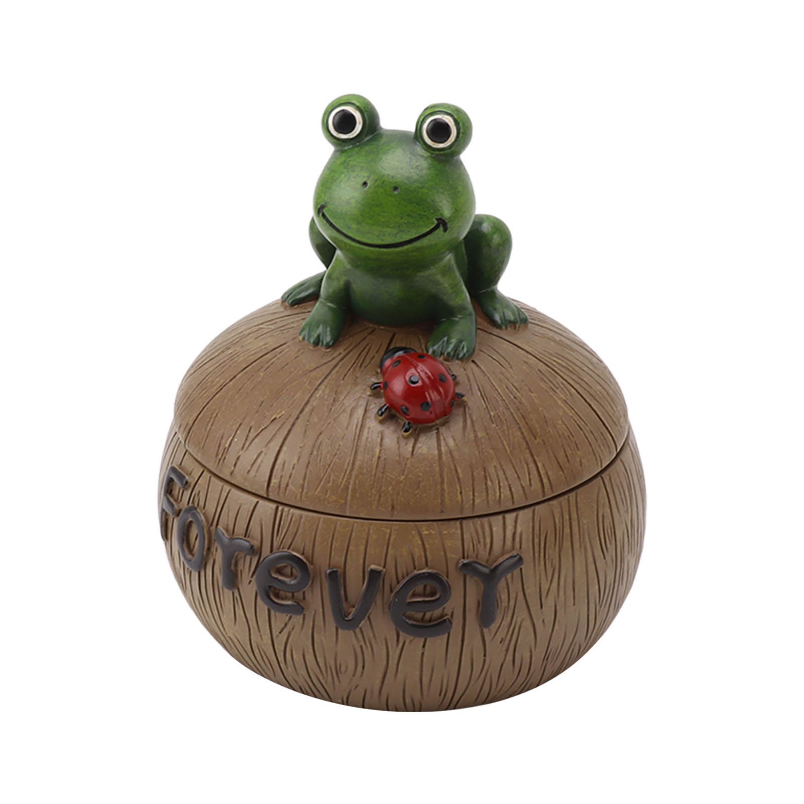 Cute Resin Ashtray Innovative Cartoon Animal Hand Painted Cigarette Ashtray with Lid for Home Living Room Office Frog - Image 4