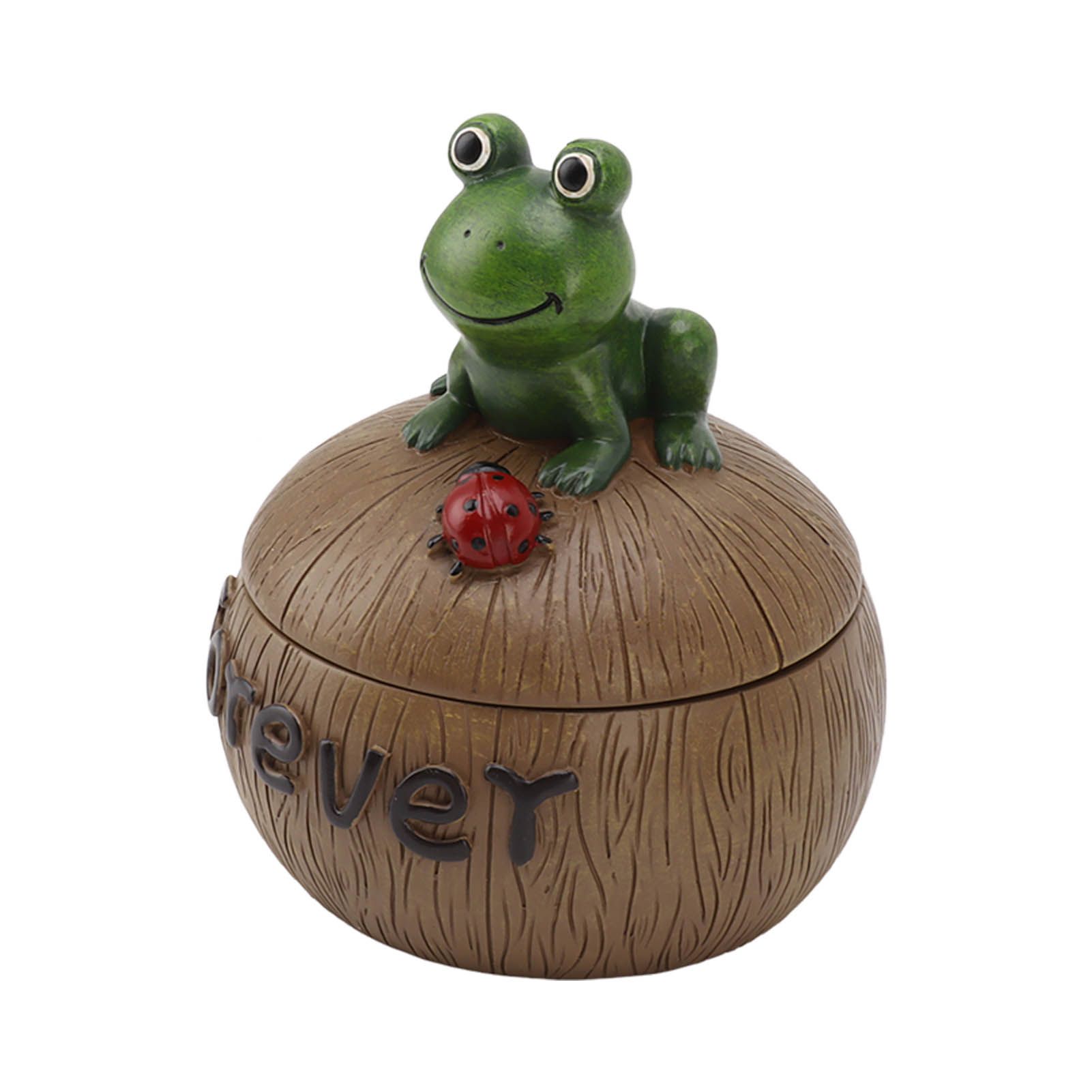Cute Resin Ashtray Innovative Cartoon Animal Hand Painted Cigarette Ashtray with Lid for Home Living Room Office Frog - Image 6