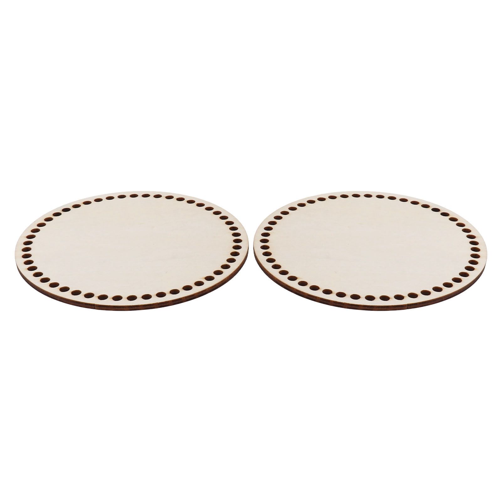 2 Pcs Wooden Crochet Bag Bottom Rounded Crochet Basket Wood Base for DIY Basket Bags - Image 2