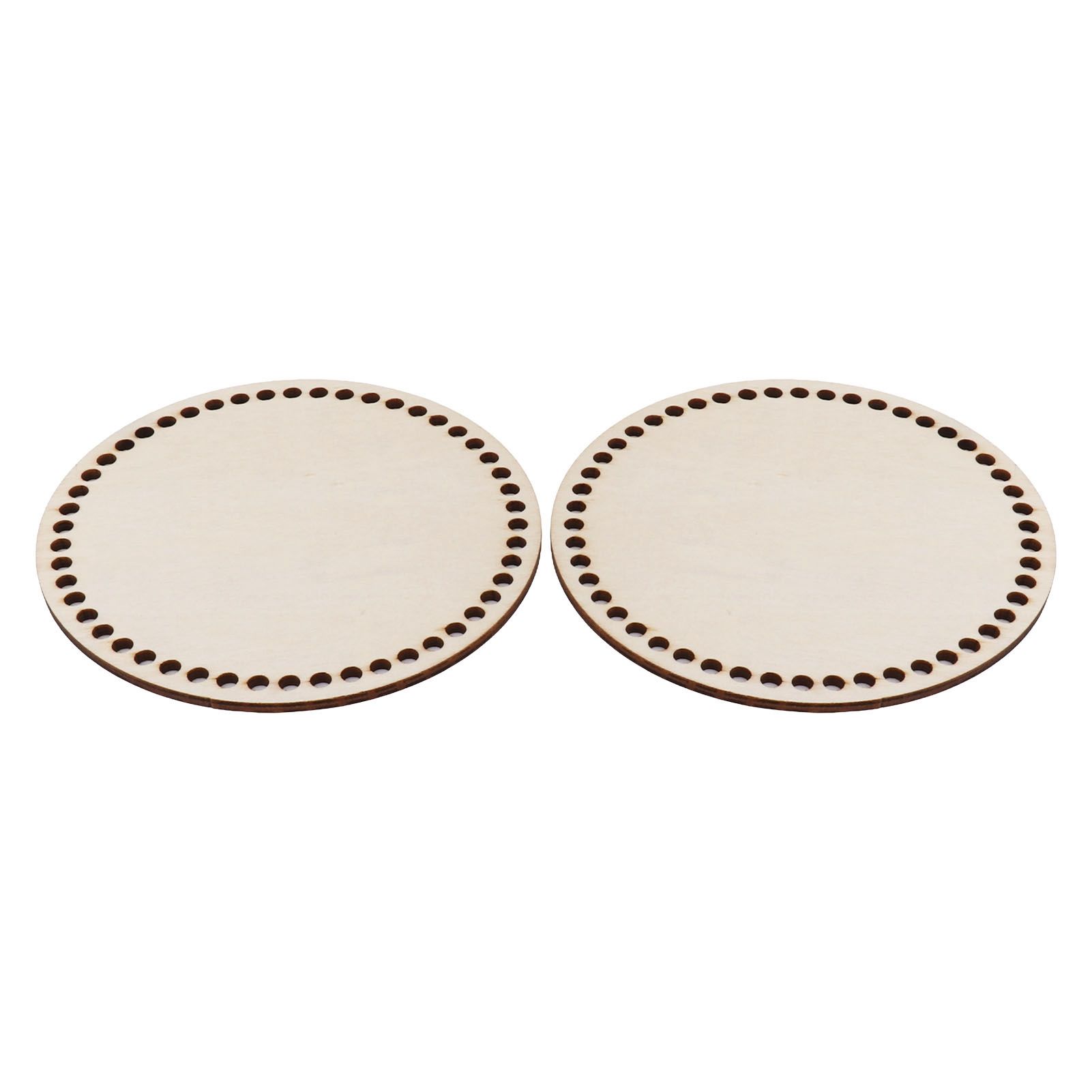 2 Pcs Wooden Crochet Bag Bottom Rounded Crochet Basket Wood Base for DIY Basket Bags - Image 3