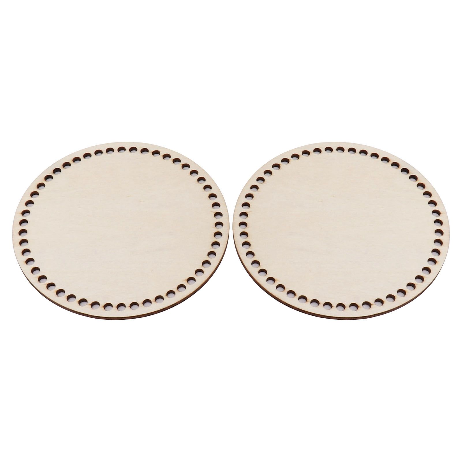 2 Pcs Wooden Crochet Bag Bottom Rounded Crochet Basket Wood Base for DIY Basket Bags - Image 4