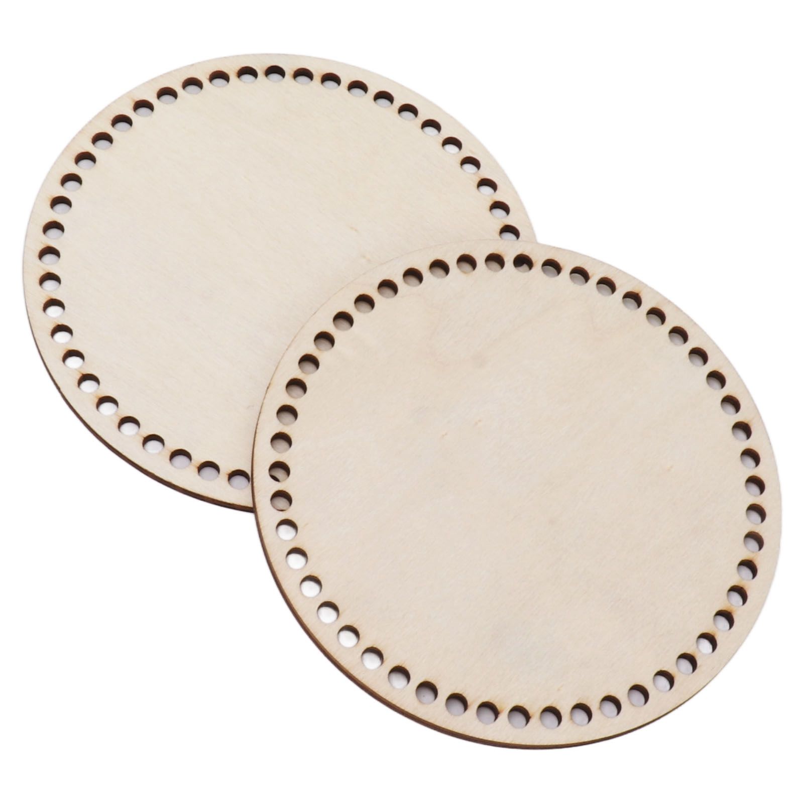 2 Pcs Wooden Crochet Bag Bottom Rounded Crochet Basket Wood Base for DIY Basket Bags - Image 7