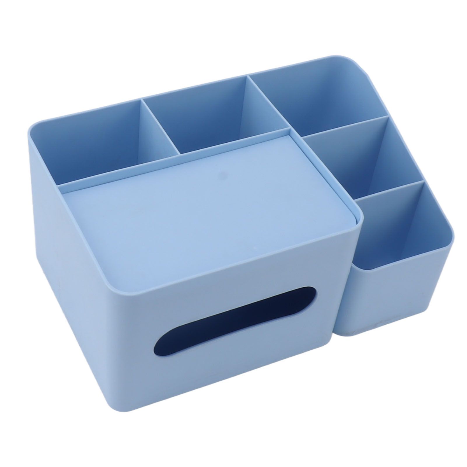 Tissue Box Organizer with Lid Plastic Exquisite Smooth Surface Tissue Desk Organizer for Home Office Blue - Image 5