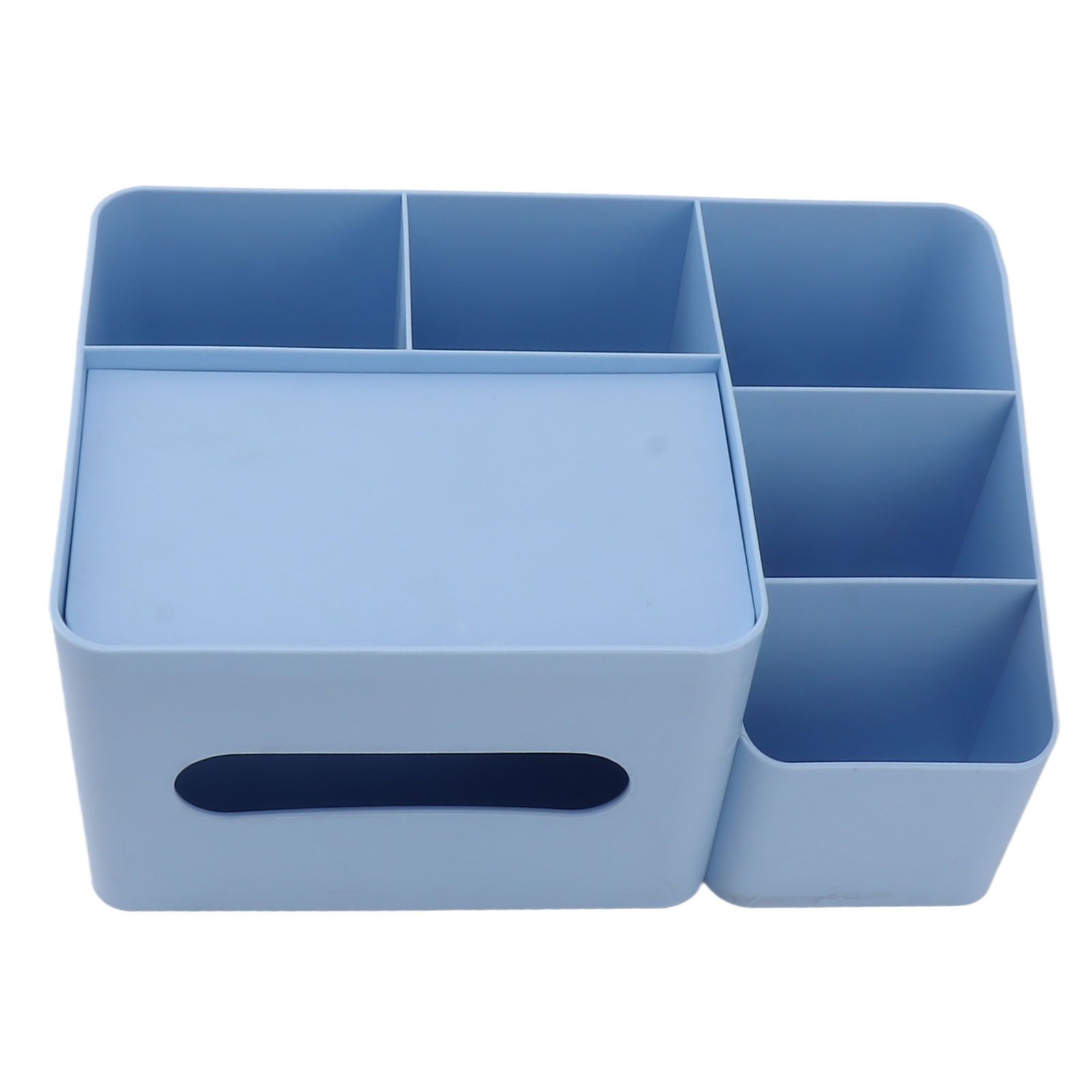 Tissue Box Organizer with Lid Plastic Exquisite Smooth Surface Tissue Desk Organizer for Home Office Blue - Image 6