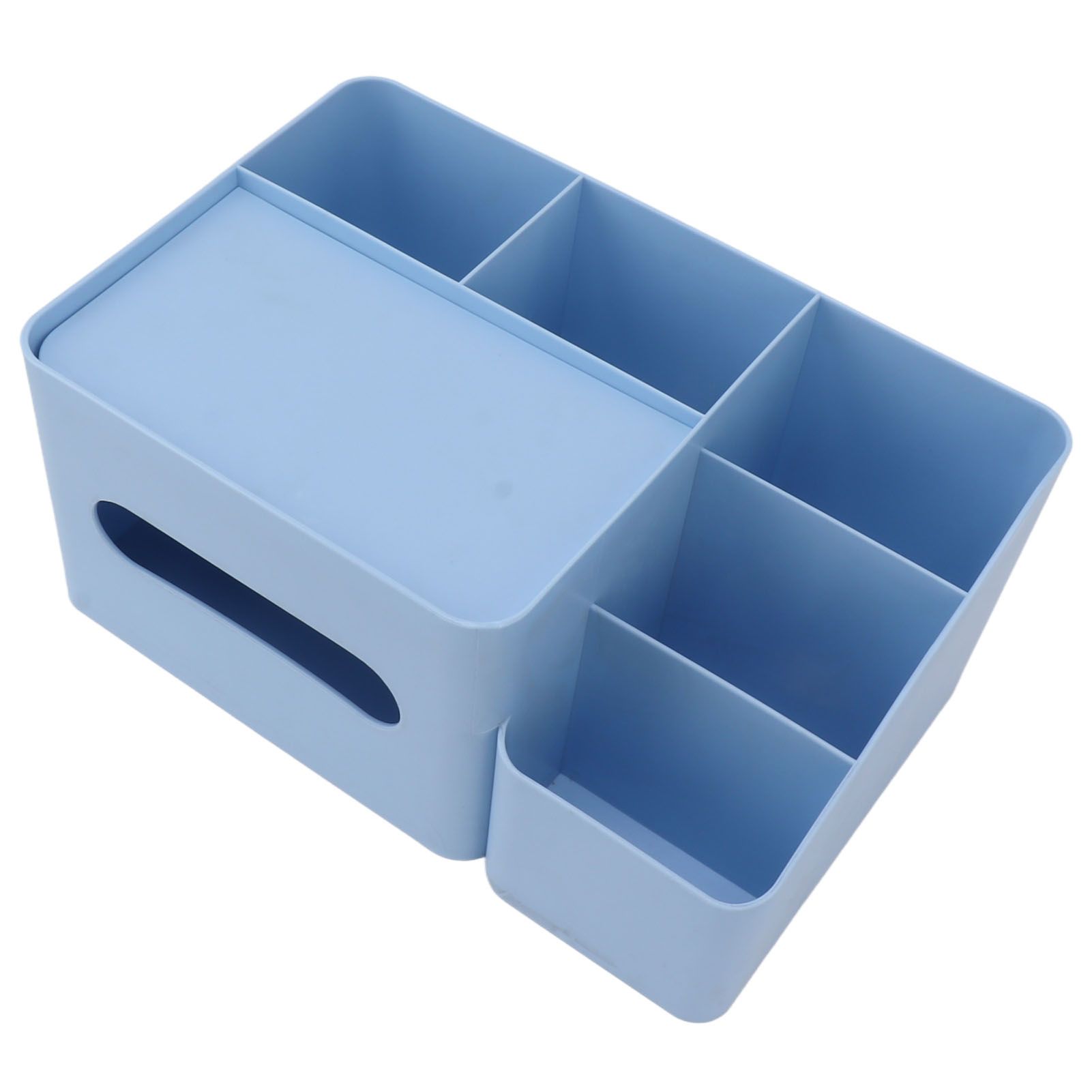 Tissue Box Organizer with Lid Plastic Exquisite Smooth Surface Tissue Desk Organizer for Home Office Blue - Image 7
