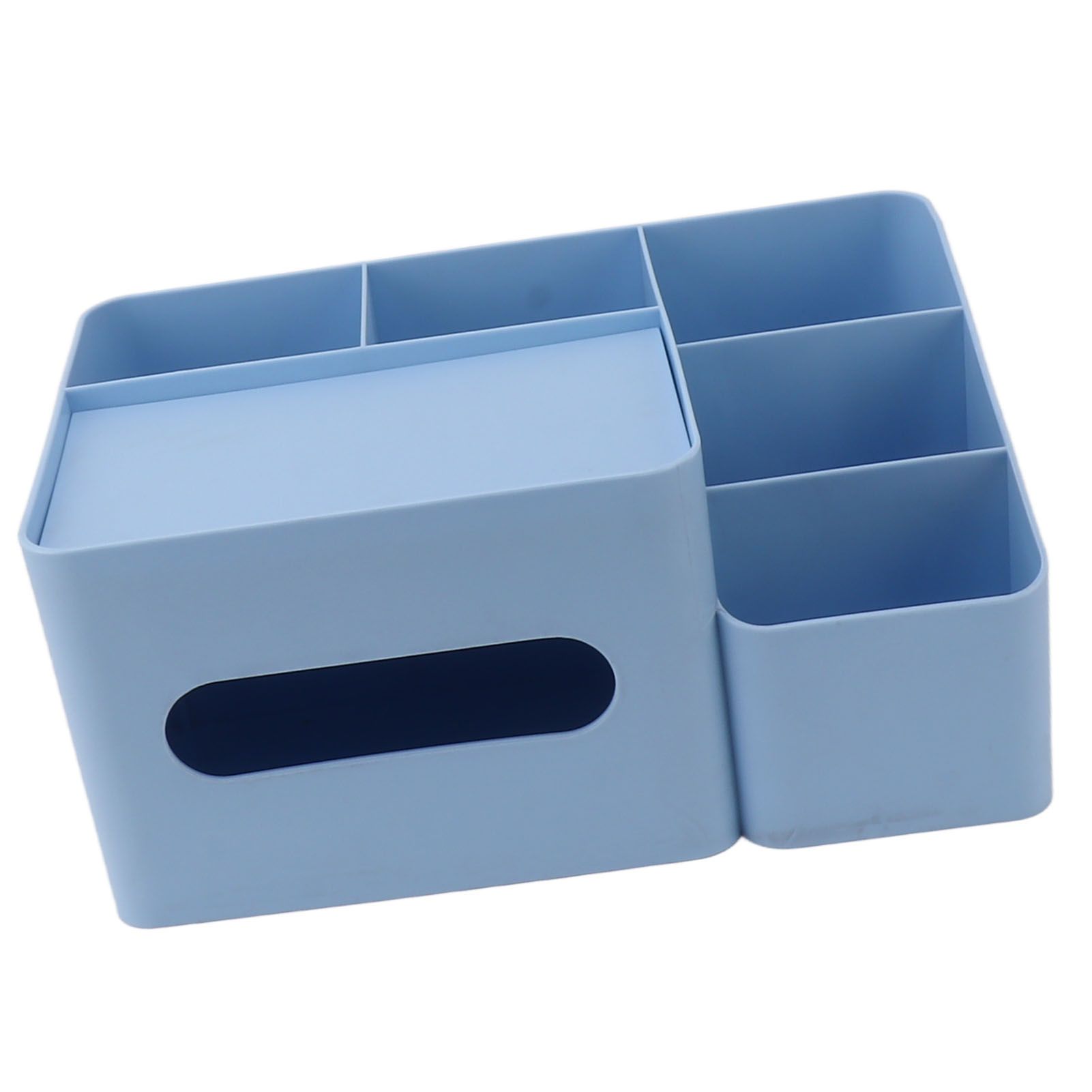 Tissue Box Organizer with Lid Plastic Exquisite Smooth Surface Tissue Desk Organizer for Home Office Blue - Image 8