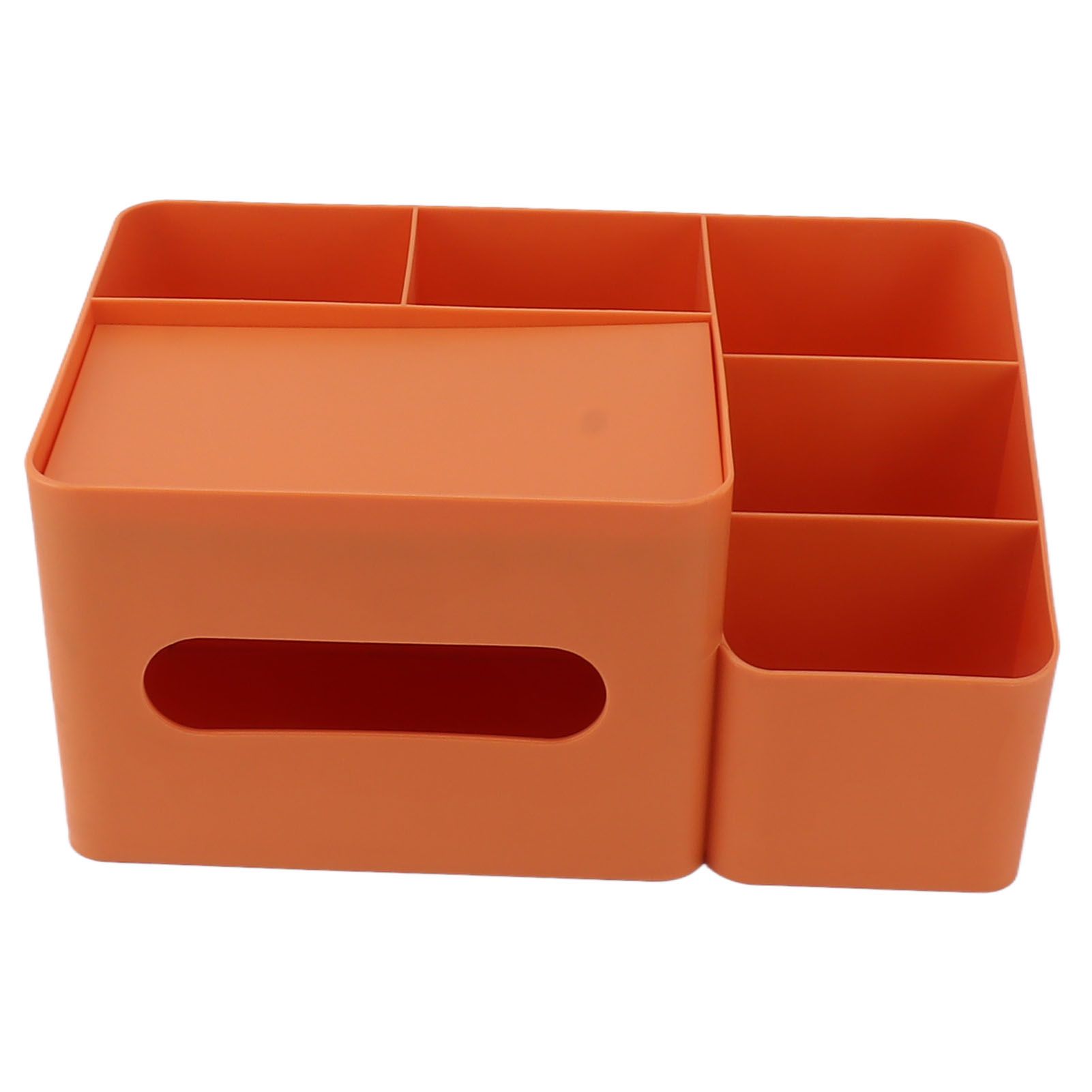 Tissue Box Organizer with Lid Plastic Exquisite Smooth Surface Tissue Desk Organizer for Home Office Orange - Image 2