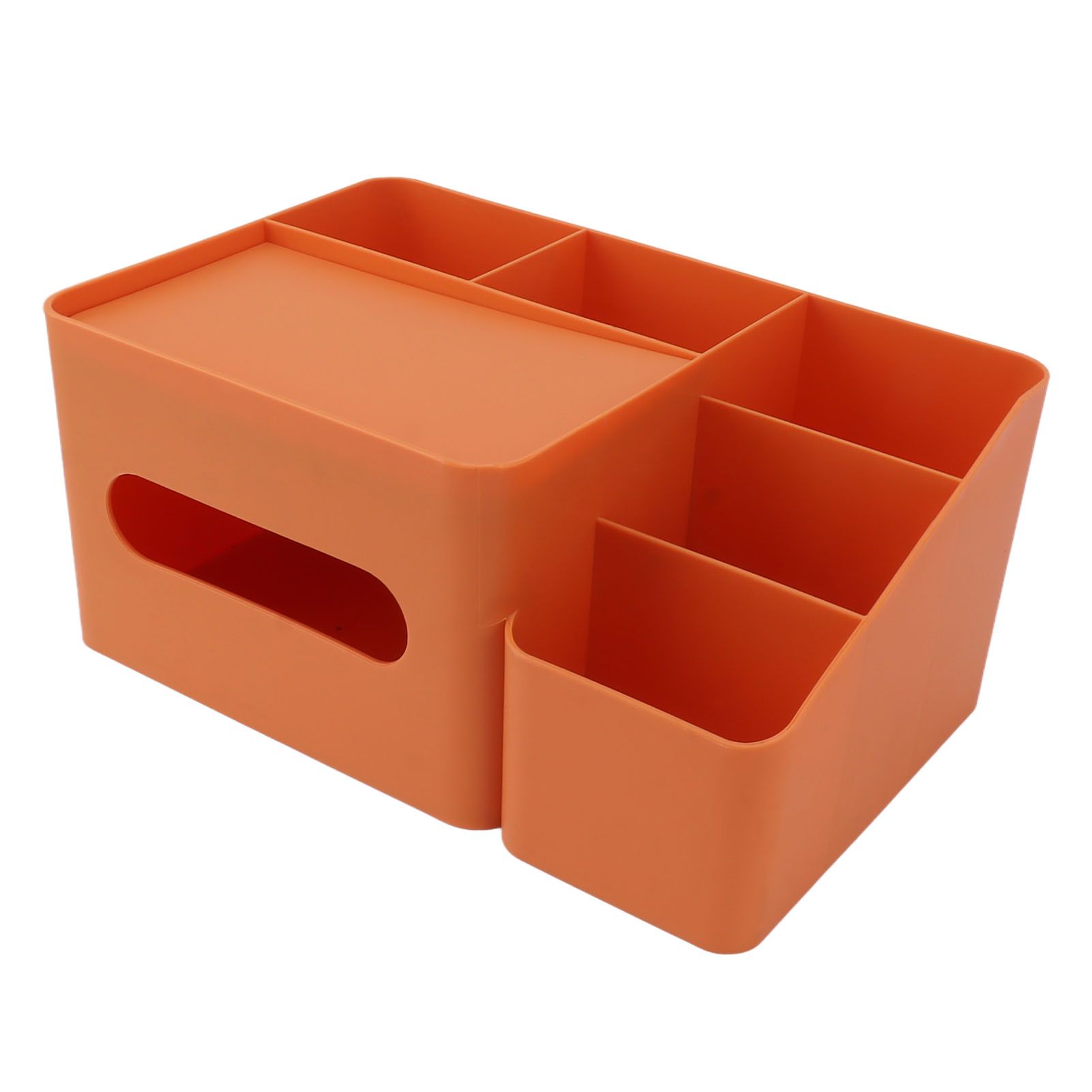 Tissue Box Organizer with Lid Plastic Exquisite Smooth Surface Tissue Desk Organizer for Home Office Orange - Image 3