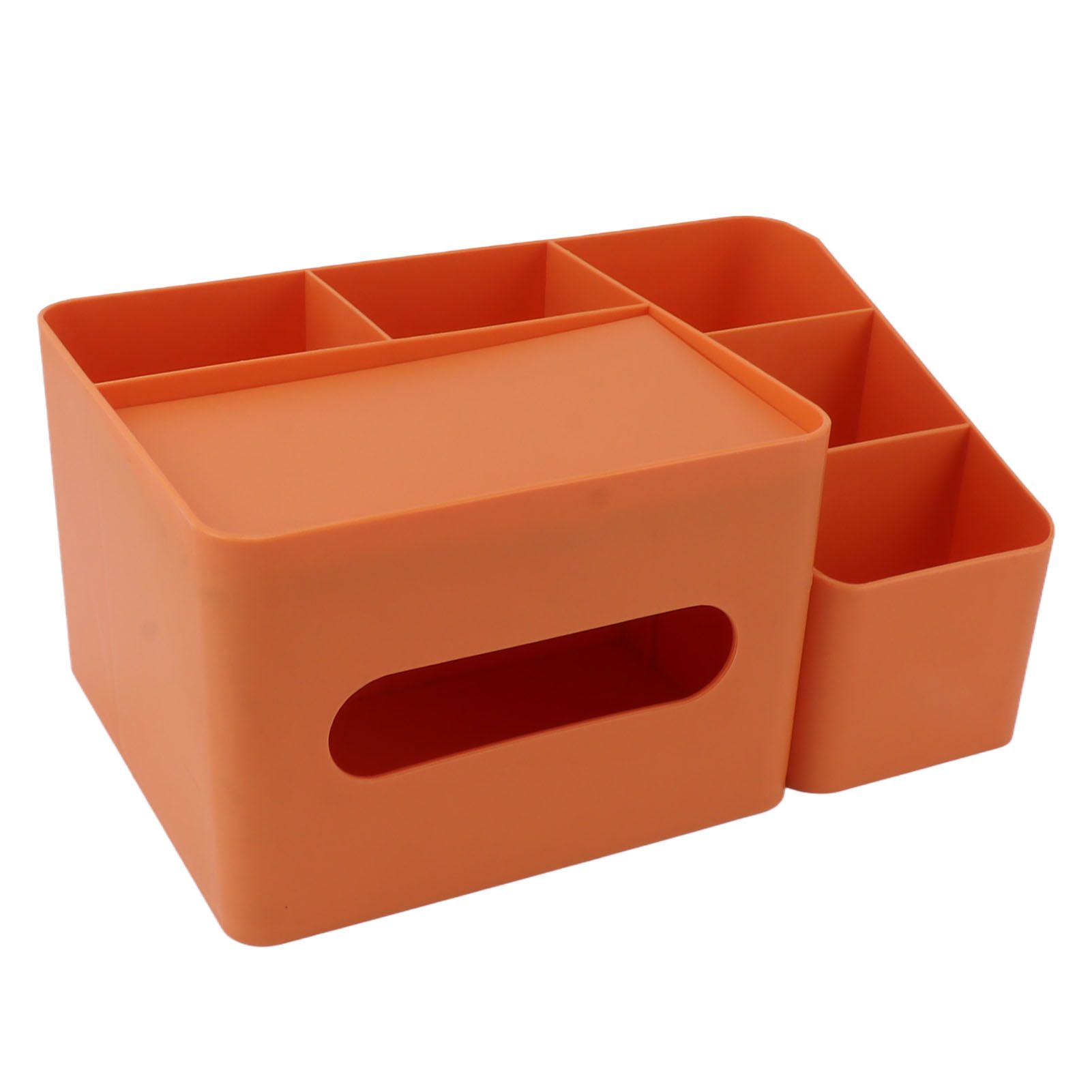 Tissue Box Organizer with Lid Plastic Exquisite Smooth Surface Tissue Desk Organizer for Home Office Orange - Image 4