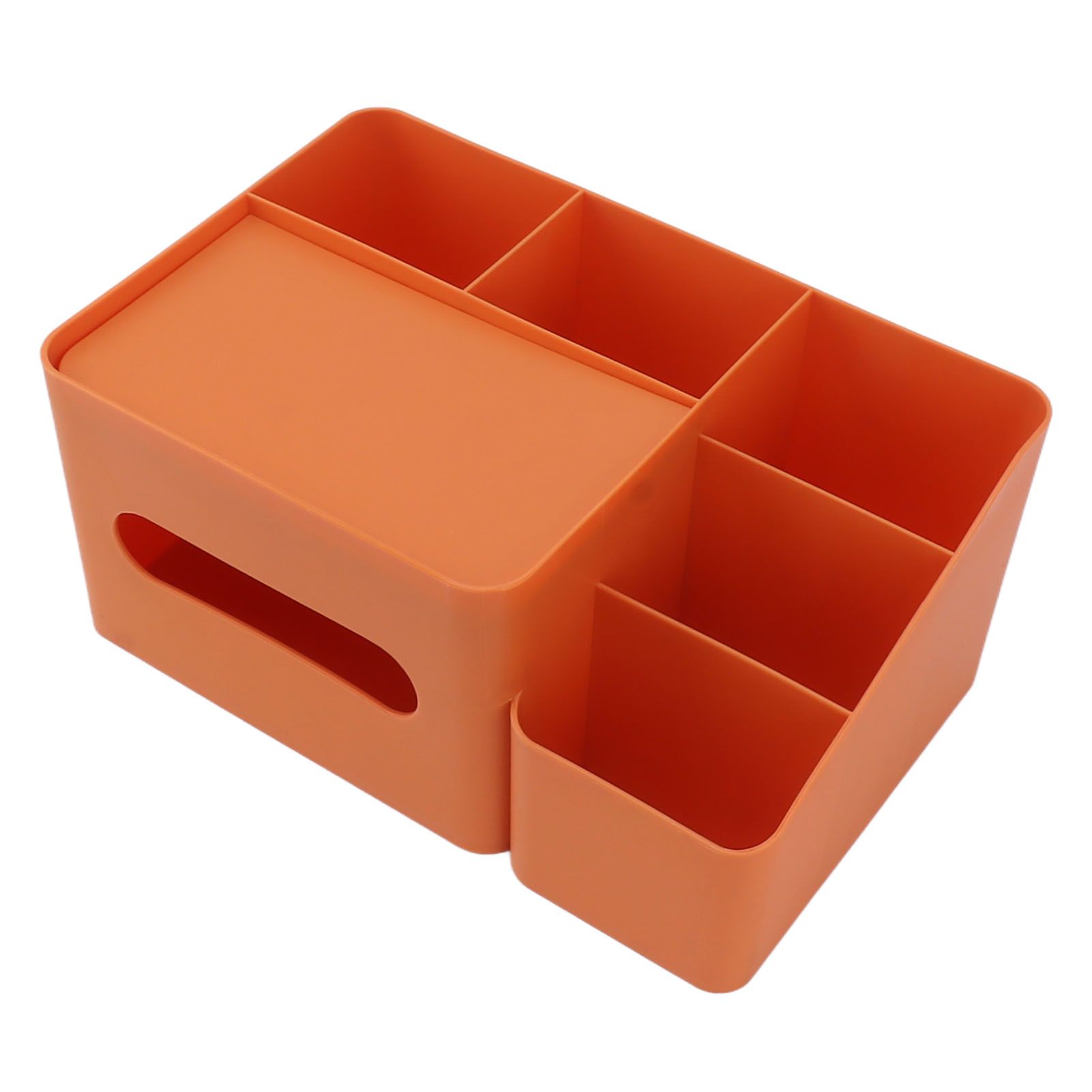 Tissue Box Organizer with Lid Plastic Exquisite Smooth Surface Tissue Desk Organizer for Home Office Orange - Image 7