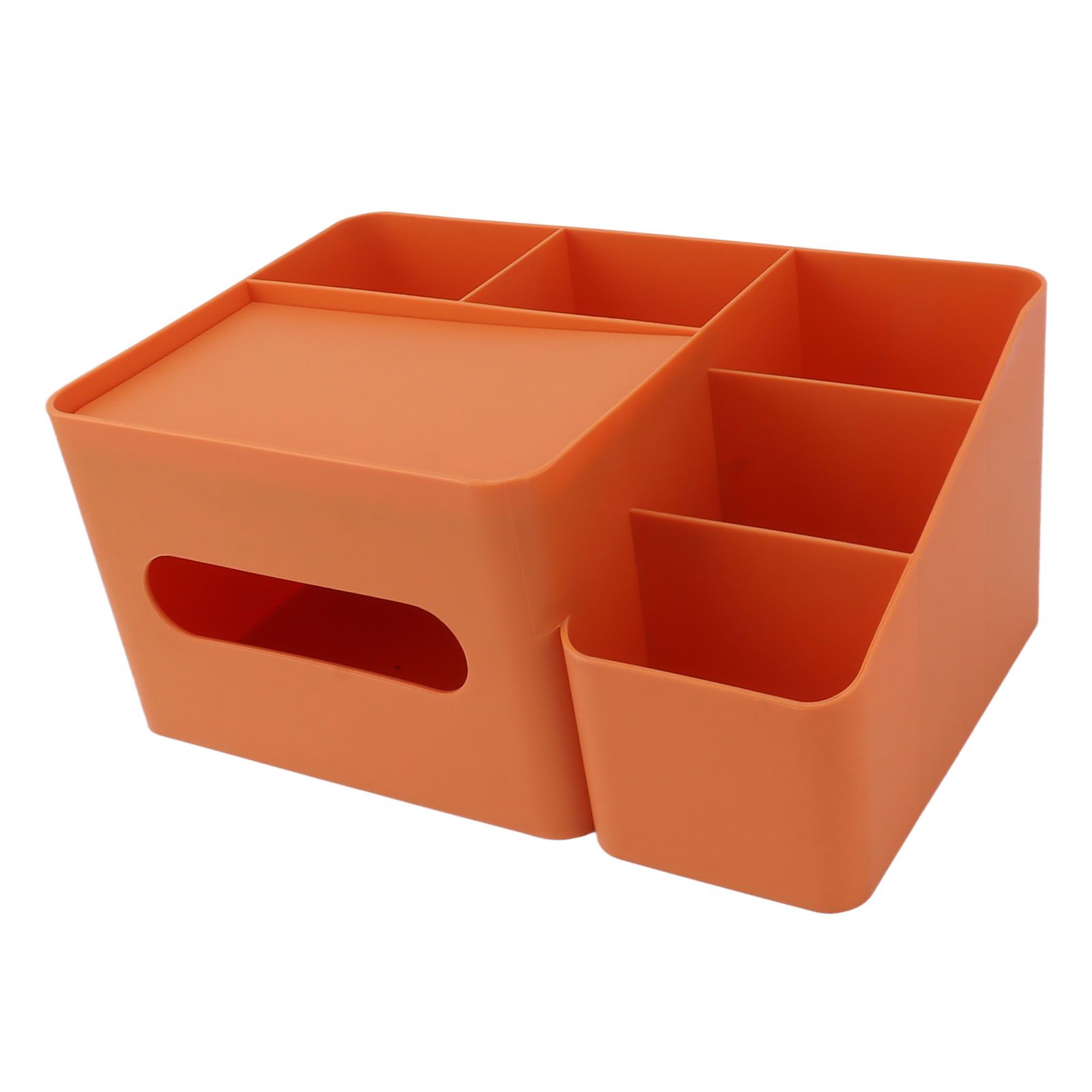 Tissue Box Organizer with Lid Plastic Exquisite Smooth Surface Tissue Desk Organizer for Home Office Orange - Image 8