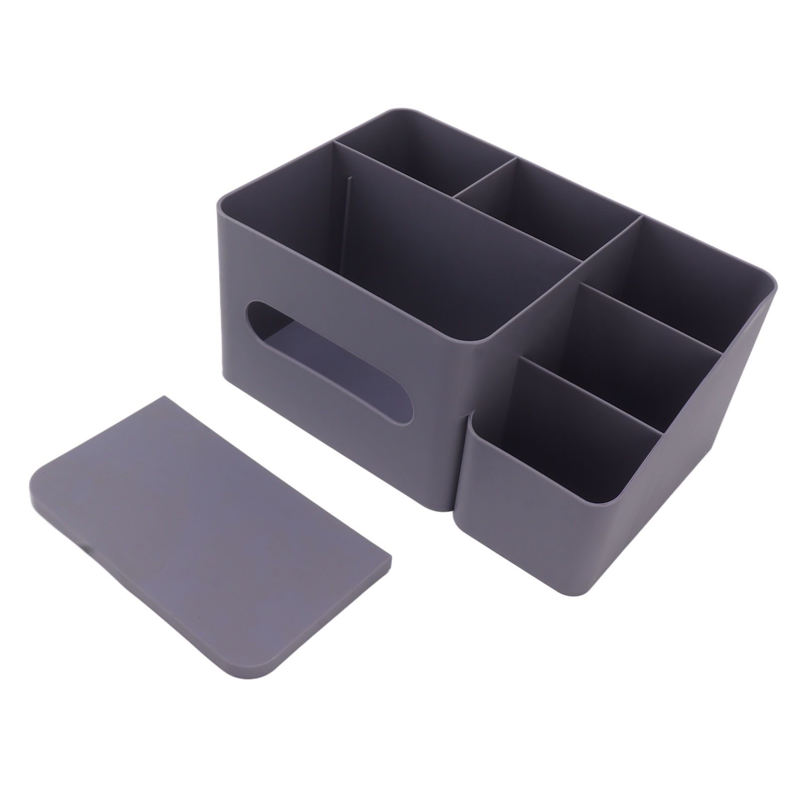 Tissue Box Organizer with Lid Plastic Exquisite Smooth Surface Tissue Desk Organizer for Home Office Purple - Image 1